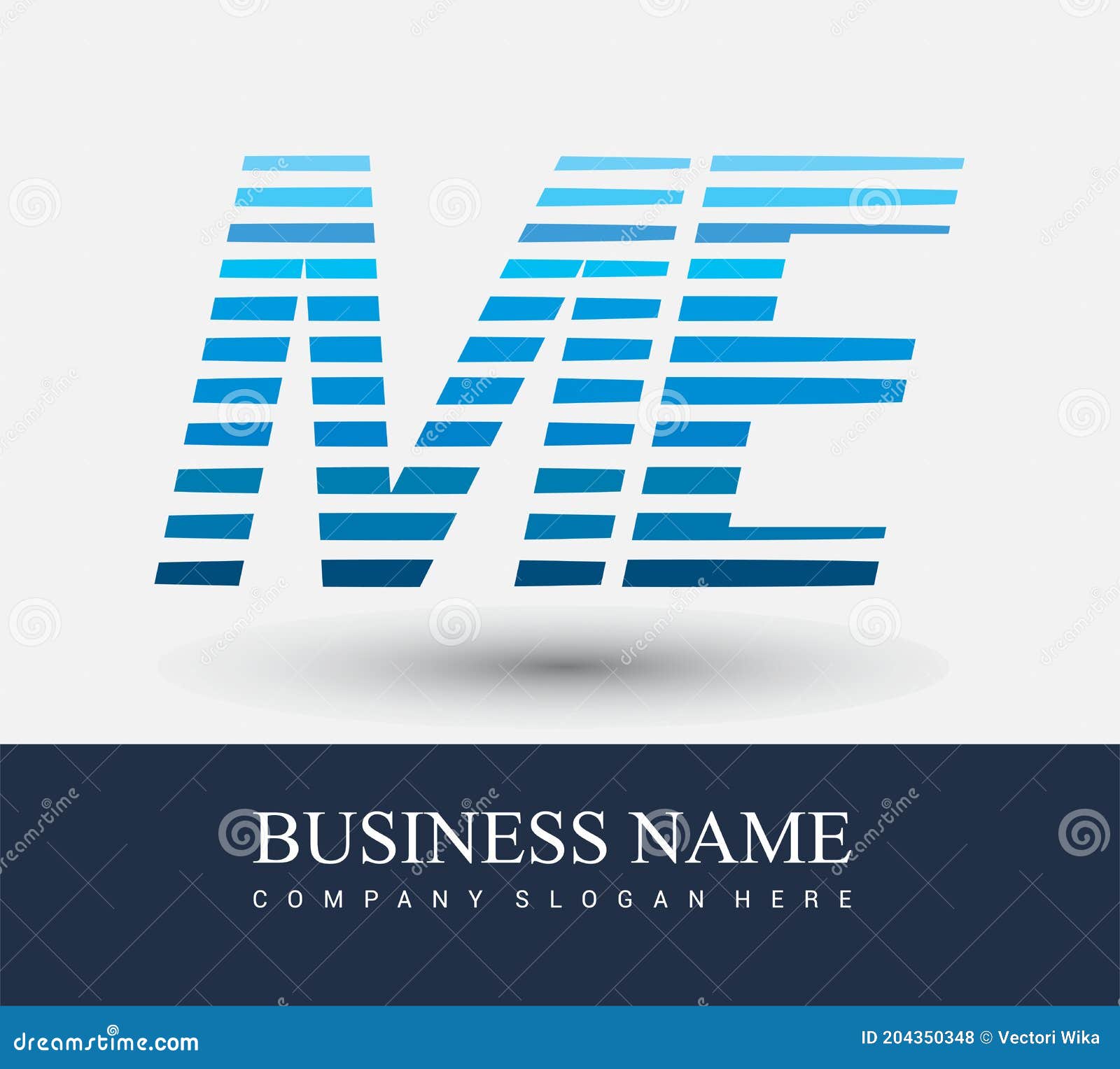 initial letter logo me colored blue with striped compotition,  logo  template s for your business or company