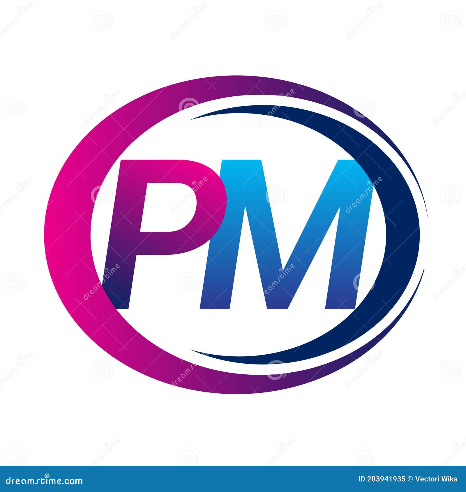 Initial Letter Logo PM Company Name Blue and Magenta Color on Circle and  Swoosh Design. Vector Logotype for Business and Company Stock Vector -  Illustration of logotype, clean: 203941935