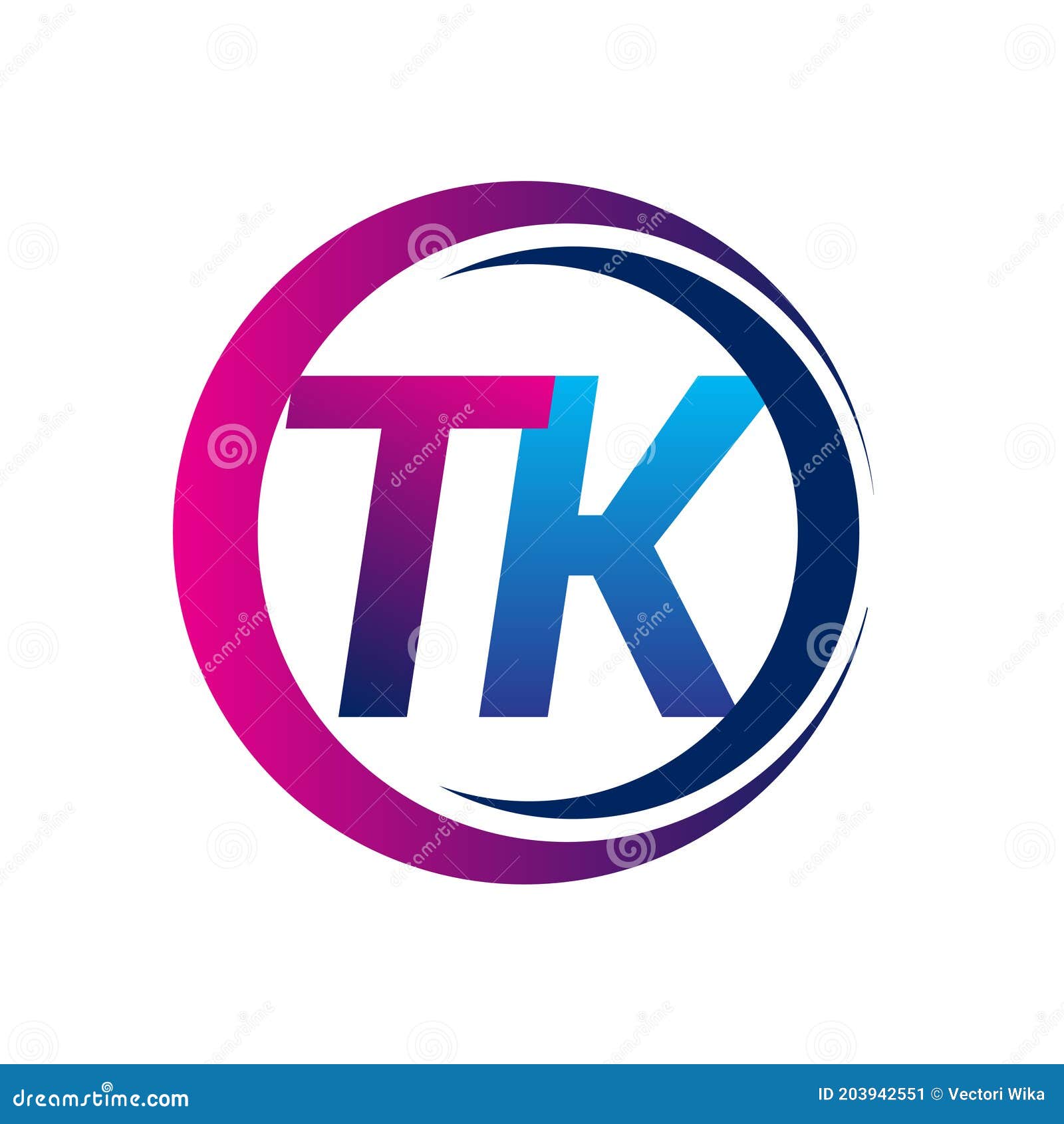 Initial Letter Logo TK Company Name Blue and Magenta Color on ...