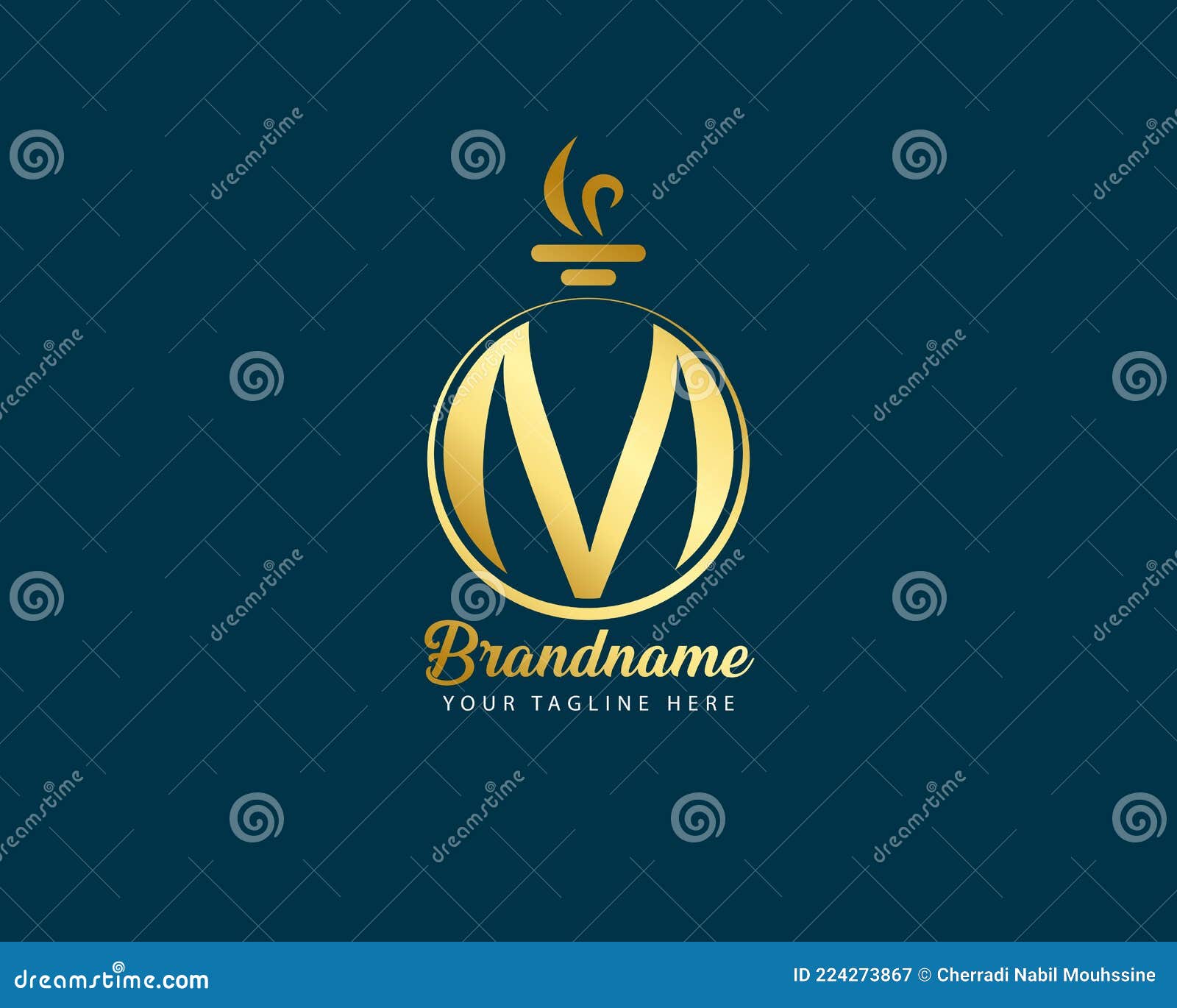 Intial Letter Perfume Abstract Logo Luxury Perfume Logo Design