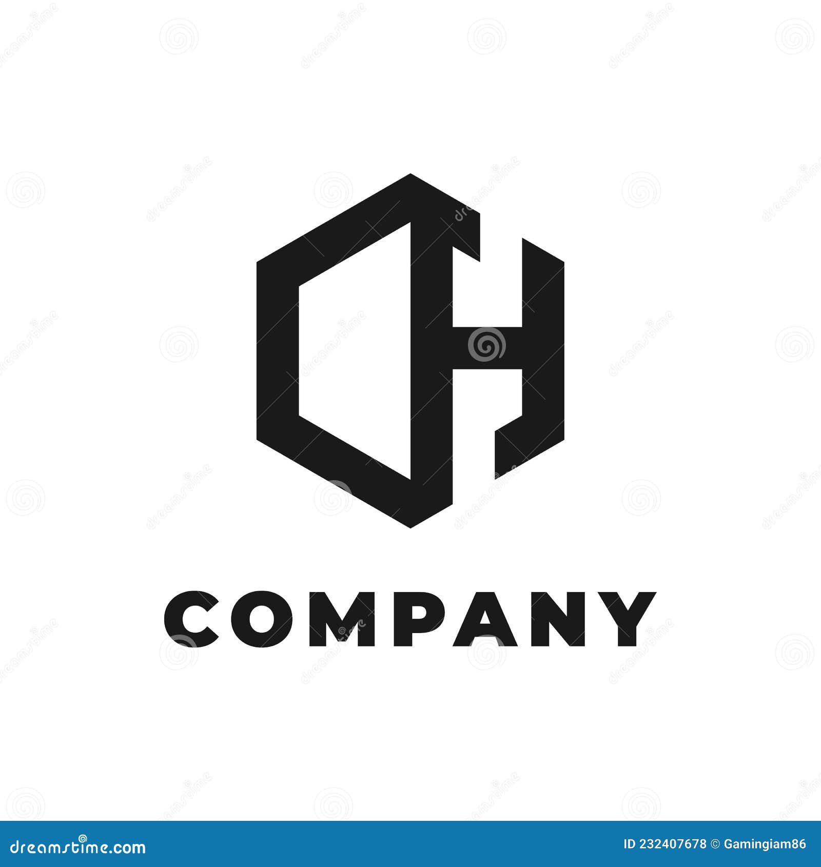 Letter Monogram CH HC Hexagon Logo Design Stock Vector - Illustration ...