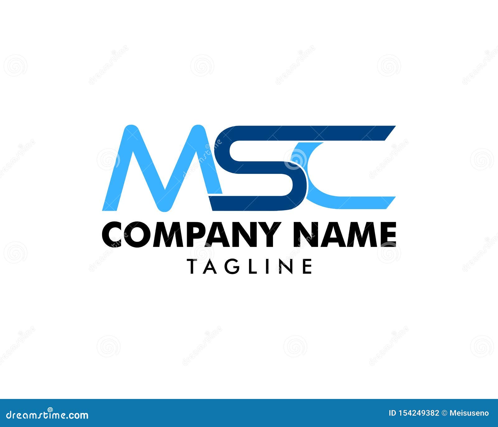 initial letter msc logo template 
