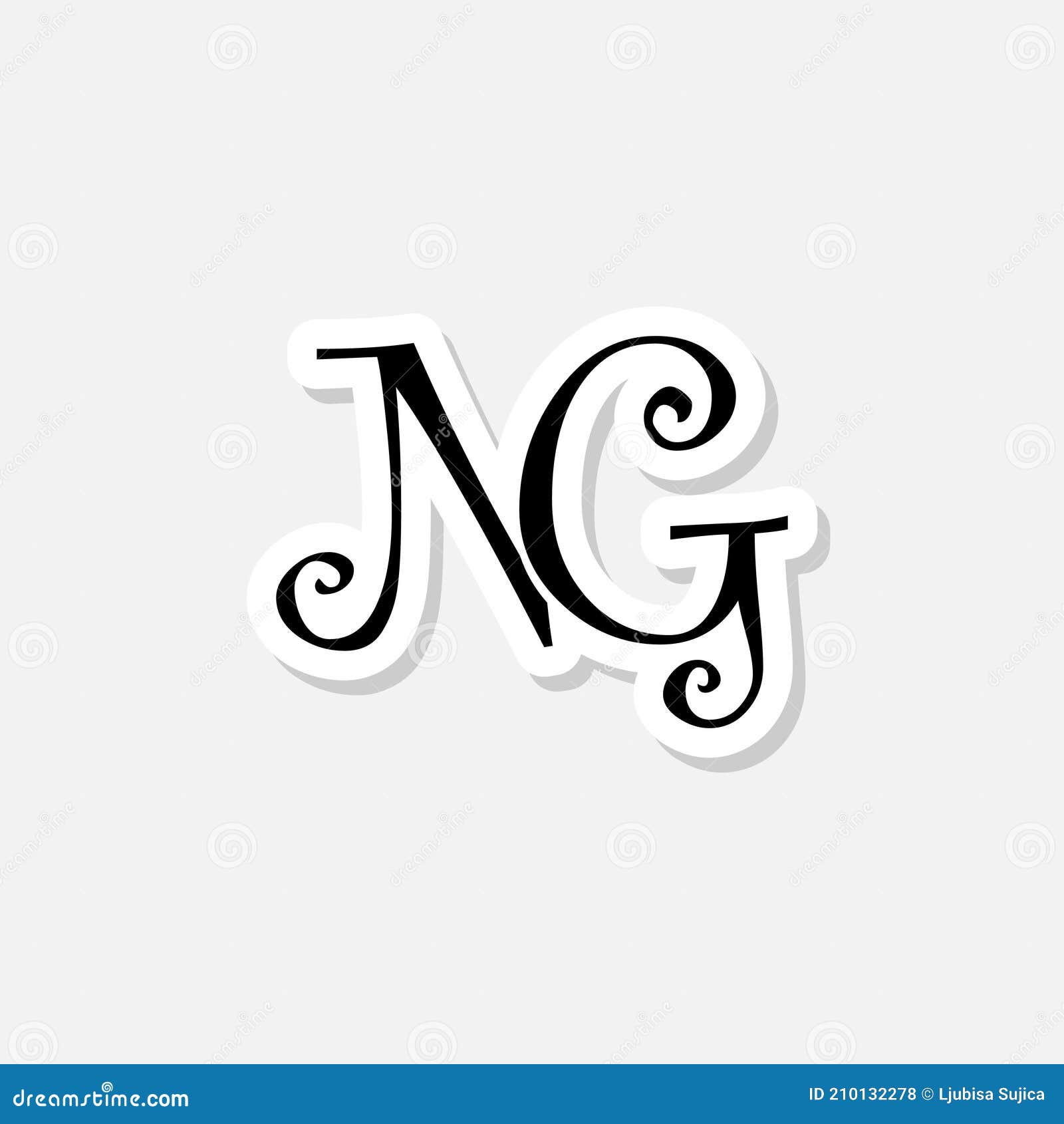 Initial Letter NG Logo Design Stock Vector Illustration of brand, design 210132278
