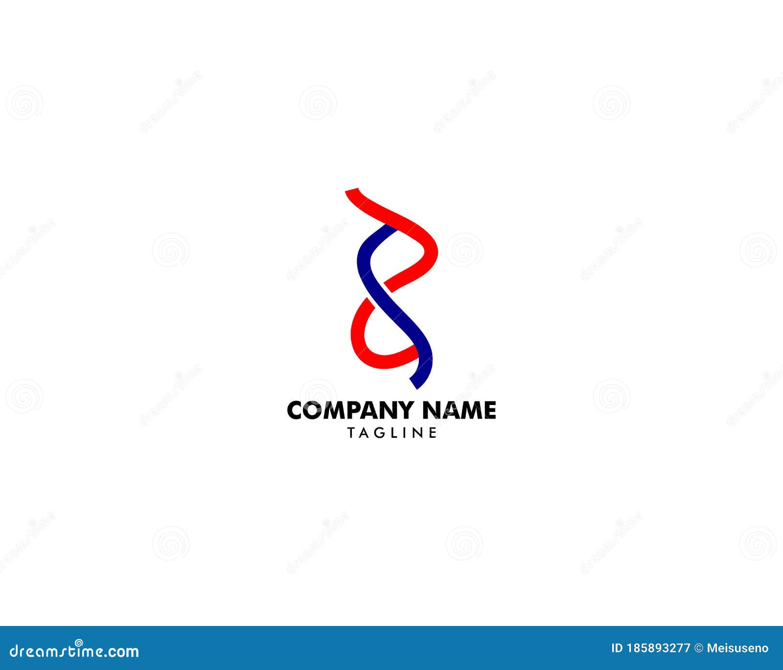 Initial Letter 8 or Number Eight Logo Template Design Stock Vector