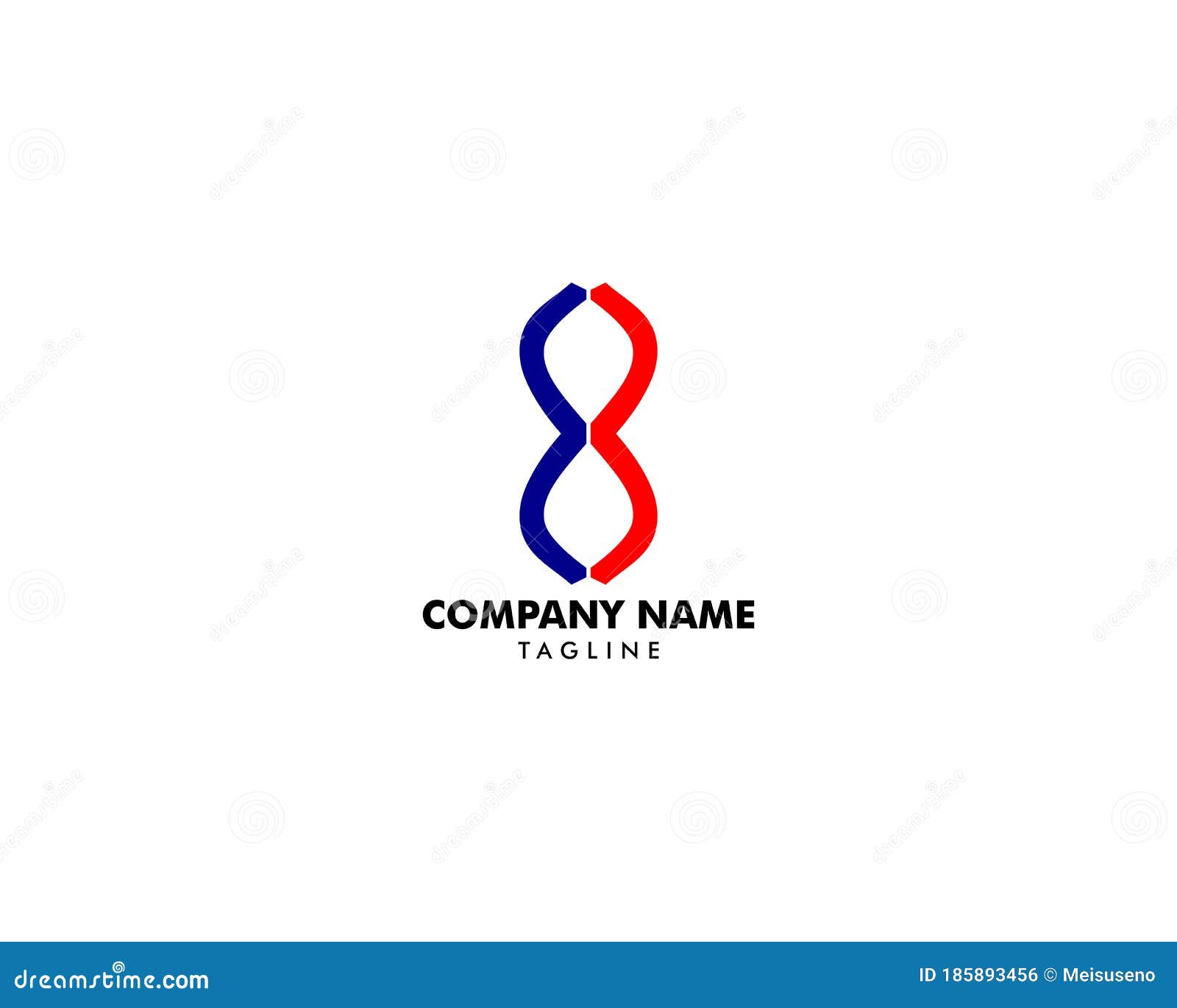 Initial Letter 8 or Number Eight Logo Template Design Stock Vector