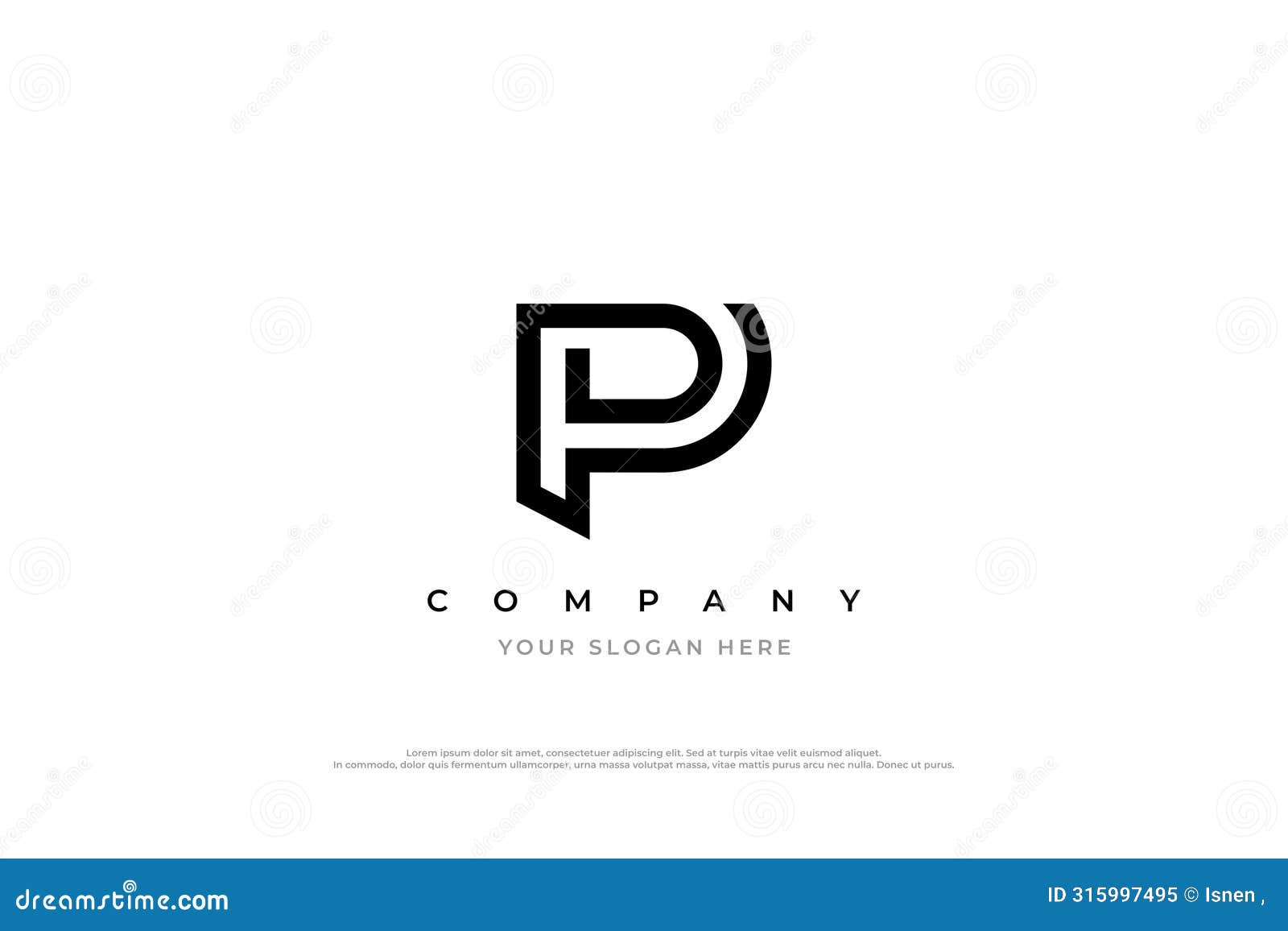 initial letter p logo 
