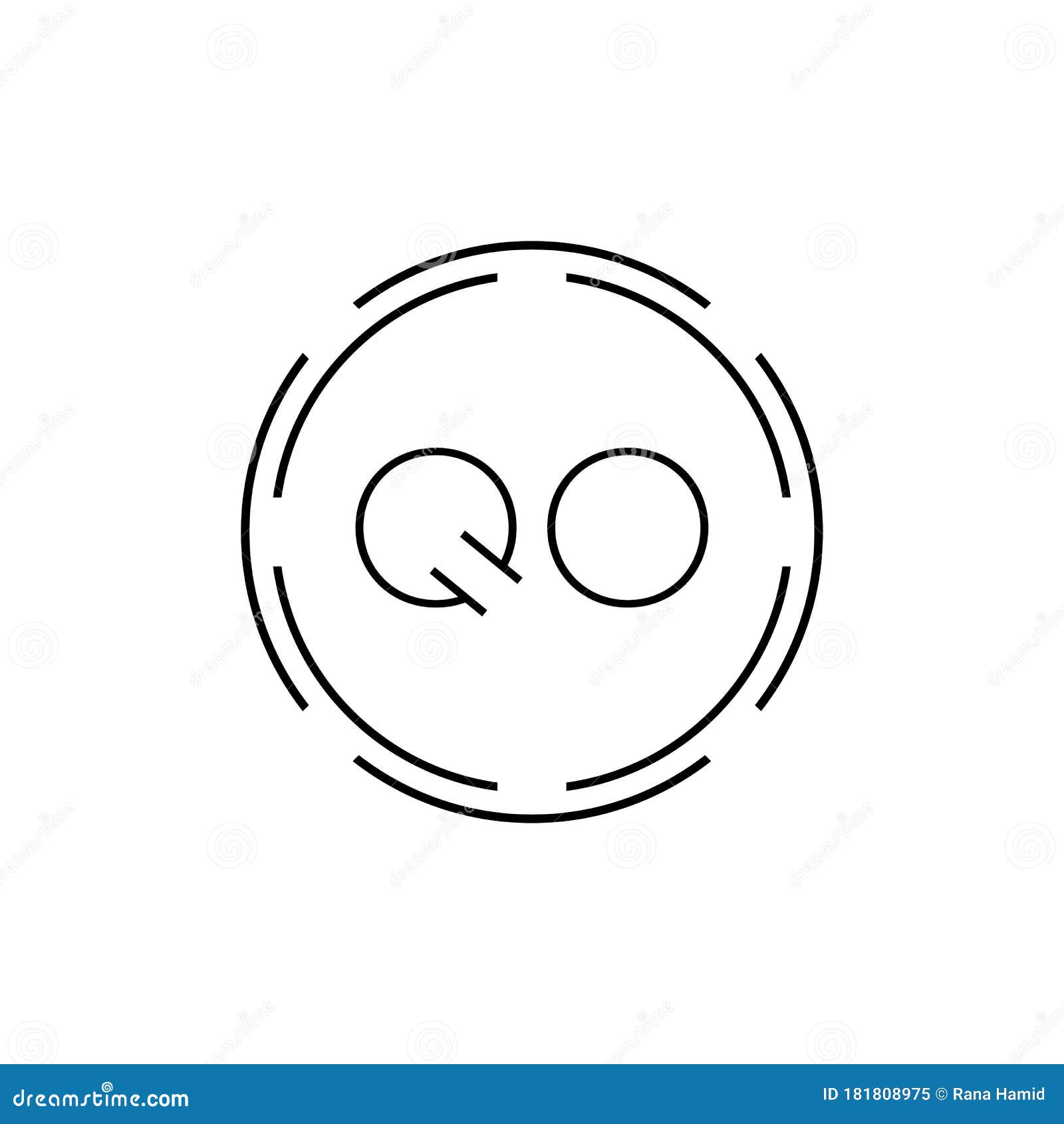 initial letter qo logo   template. digital abstract circle qo letter logo 