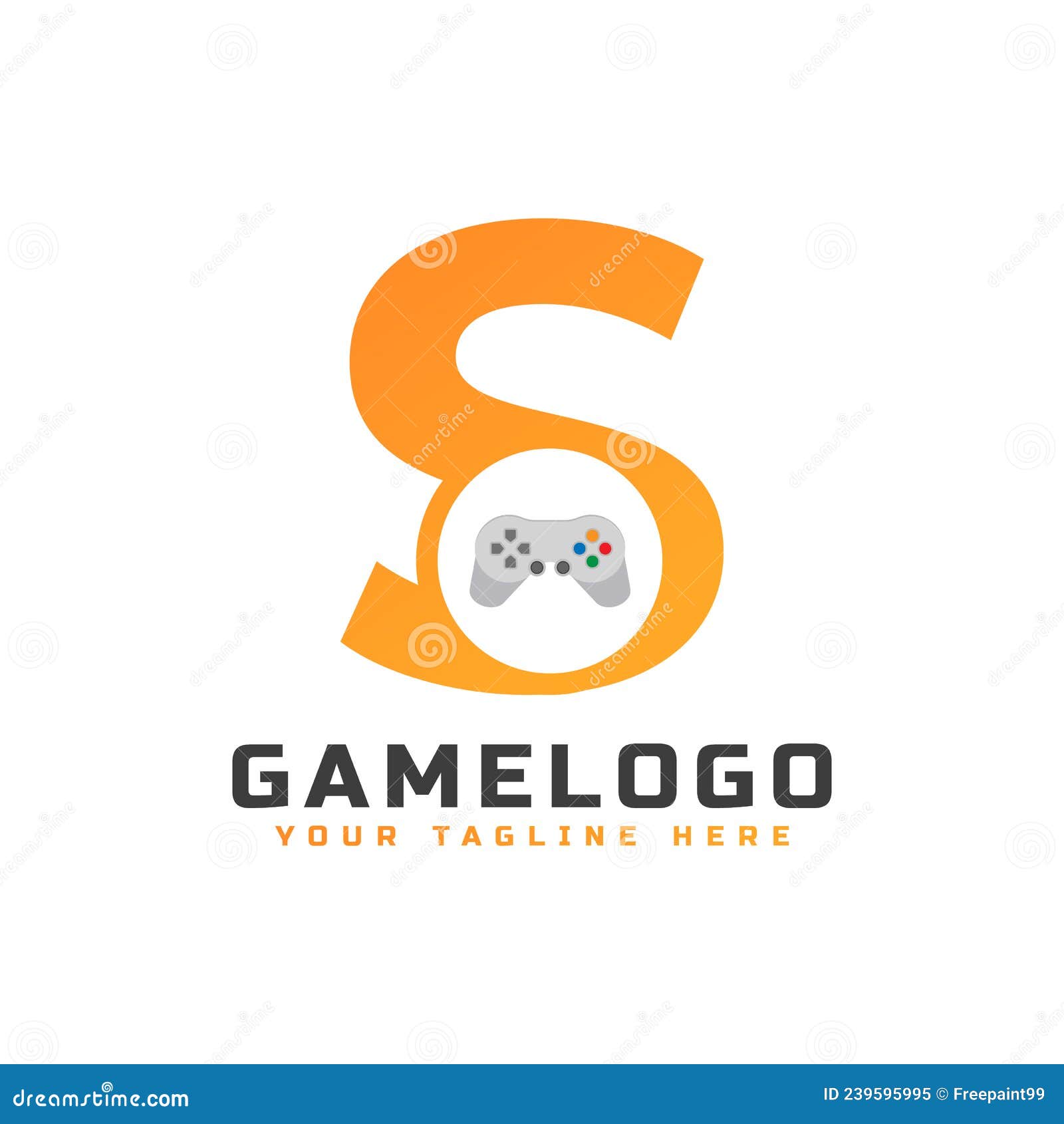 Initial Letter S with Game Console Icon and Pixel for Gaming Logo