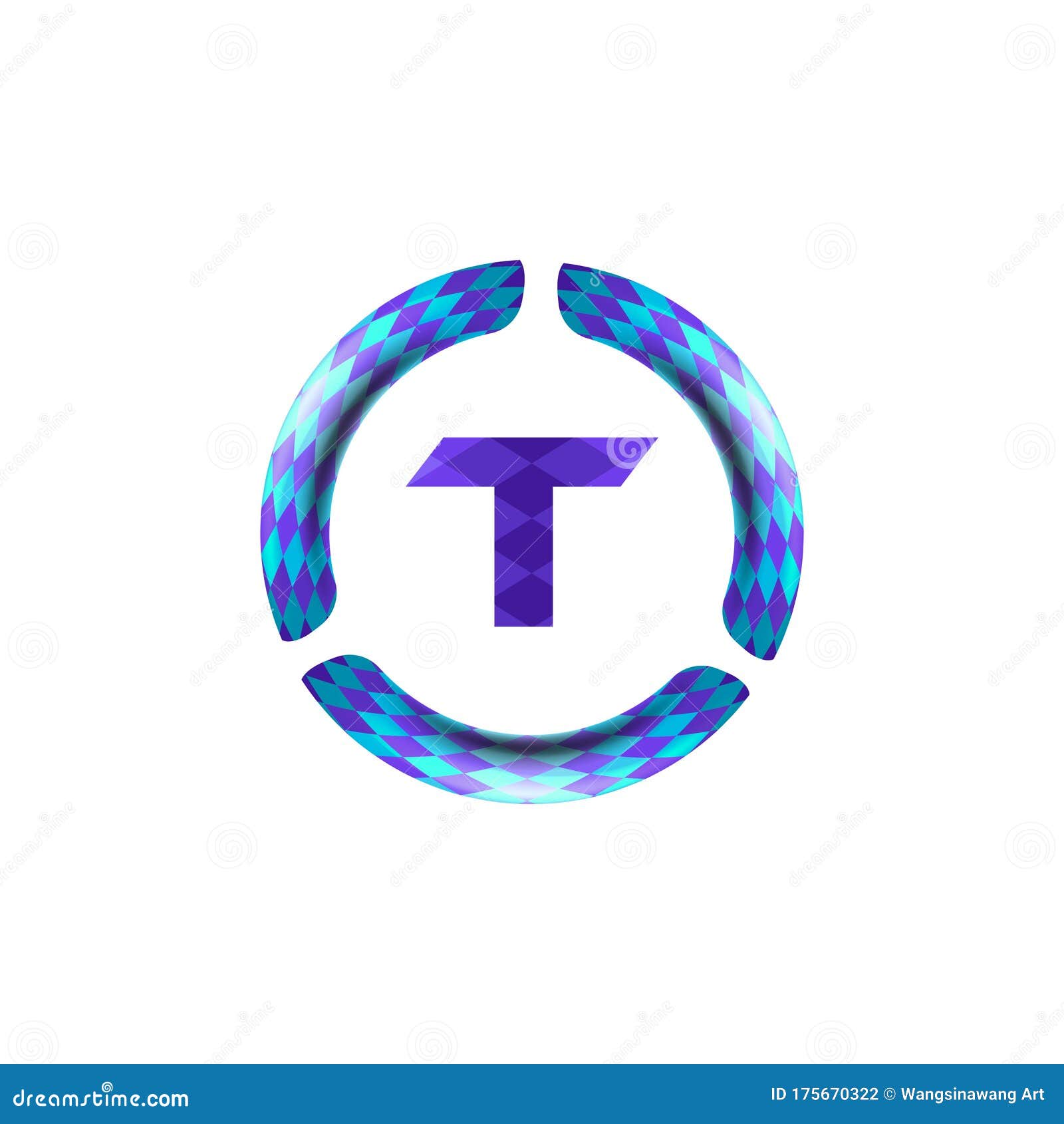 Initial Letter T Round, Circle Logo Ideas. Inspiration Logo Design