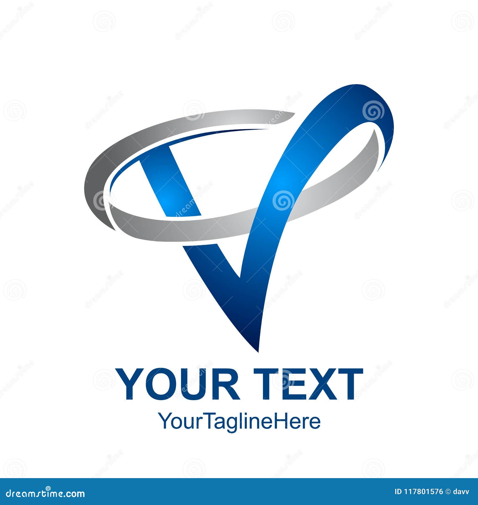 Initial Letter V Logo Template Colored Blue Swoosh Design For Bu Stock Vector Illustration Of Graphic Design