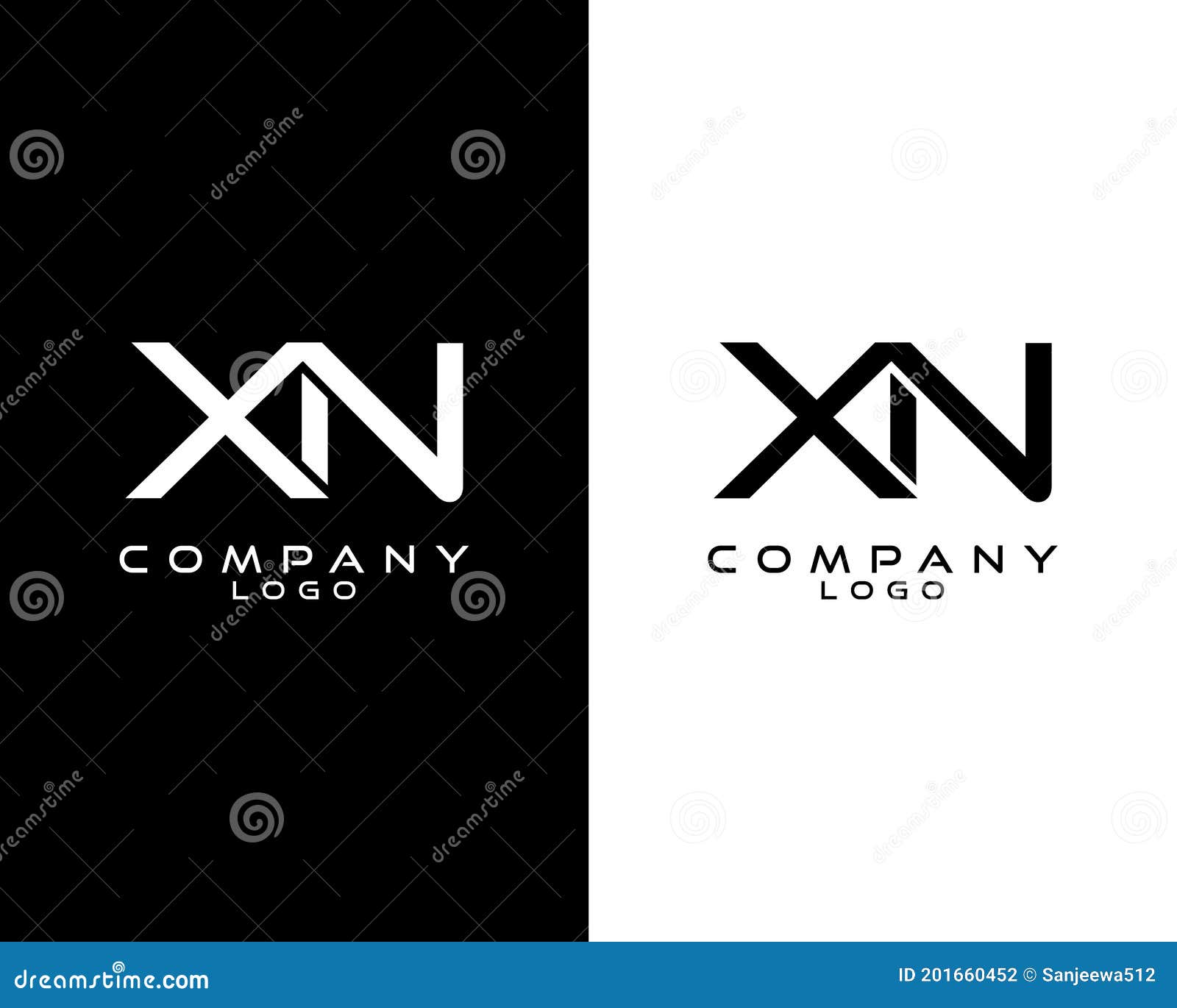 initial letter xn, nx monogram logotype  for company business identity