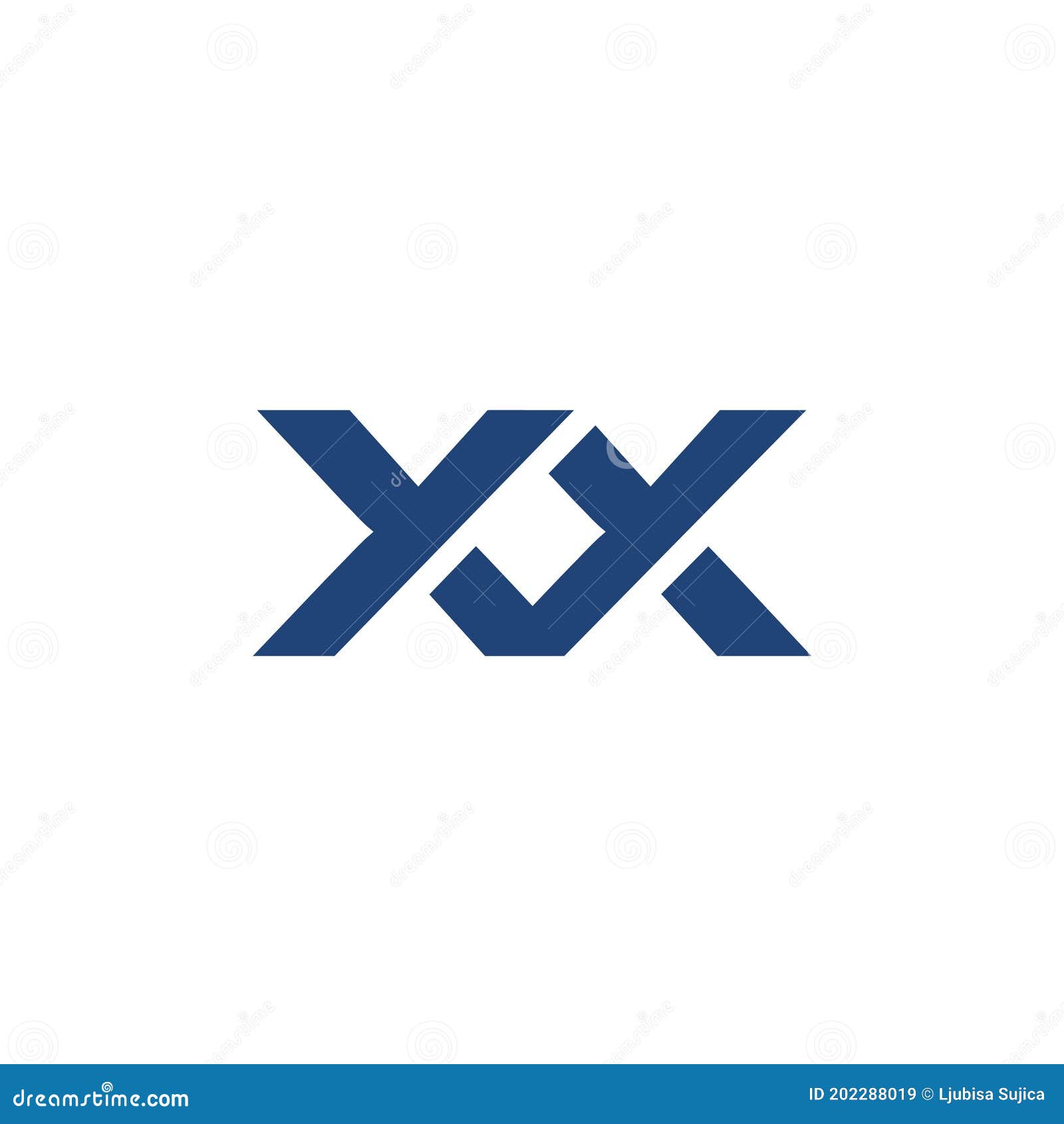Initial Letter XX Logo Isolated on White Background Stock Illustration