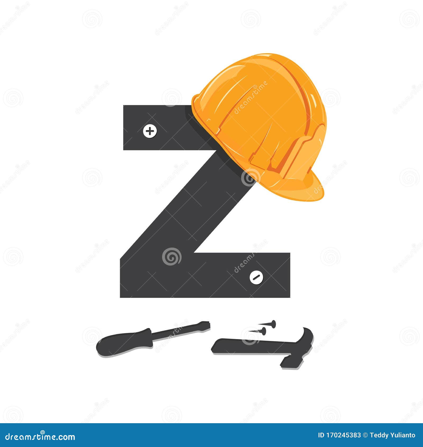 Initial Letter Z Construction Logo Stock Vector Illustration of
