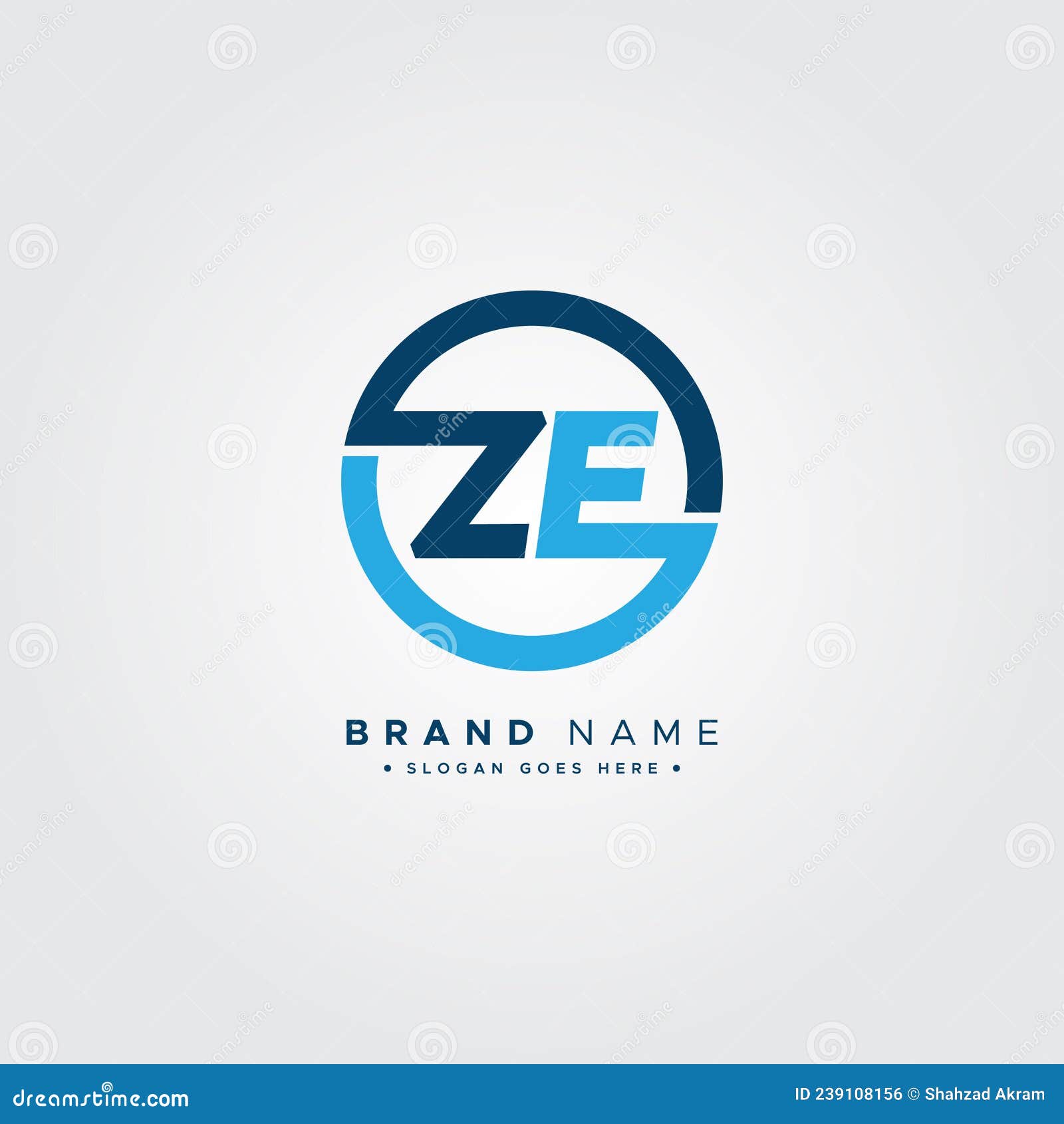 Initial Letter ZE Logo Simple Business Logo for Alphabet Z and E