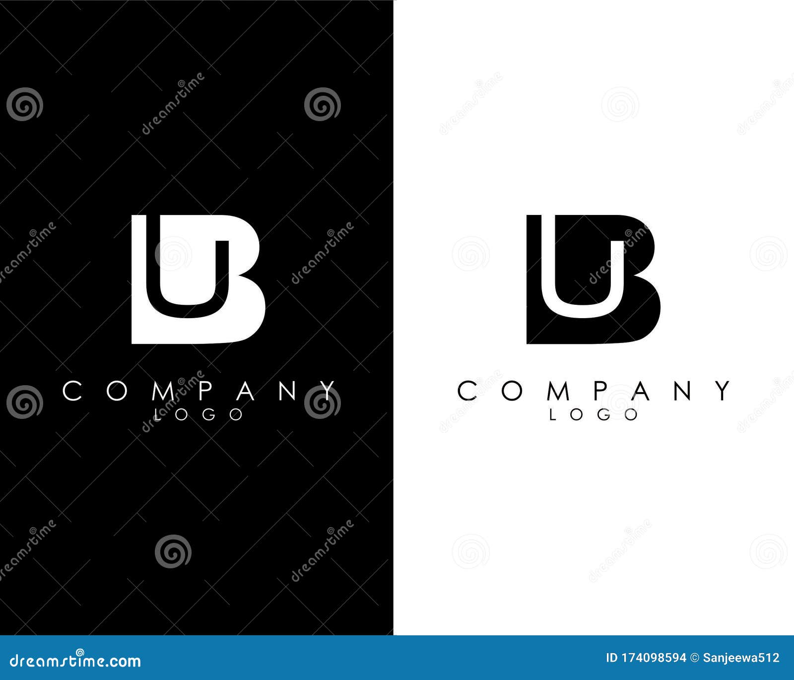 bu, ub letter abstract company logo  