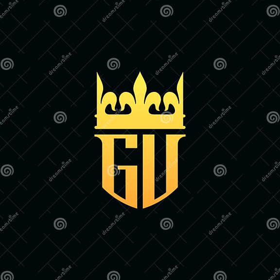 Initial Letters GU Logo Monogram Emblem Style with Crown Stock Vector ...