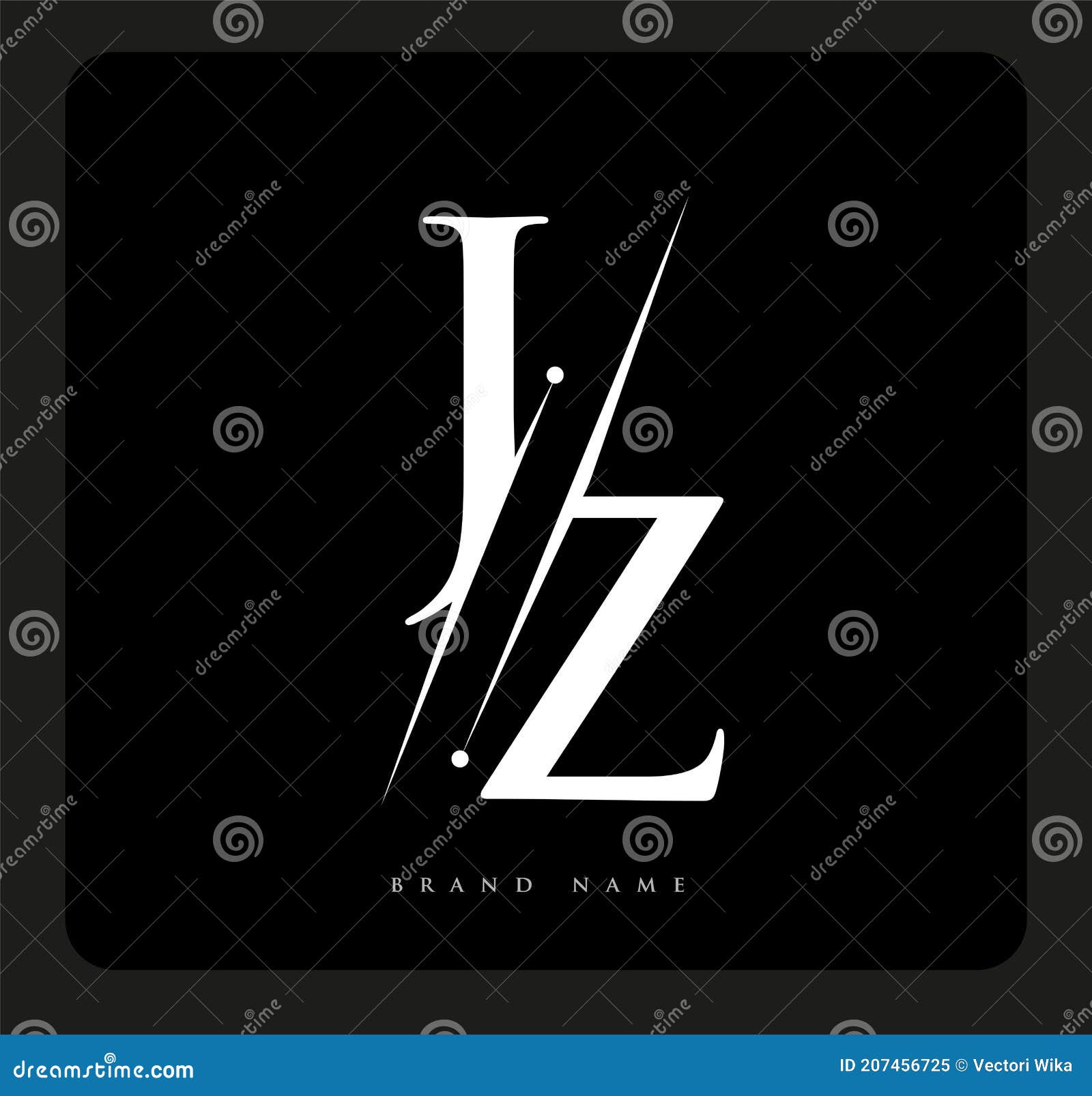 initial logo letter jz for company name black and white color and slash .  logotype for business and company identity