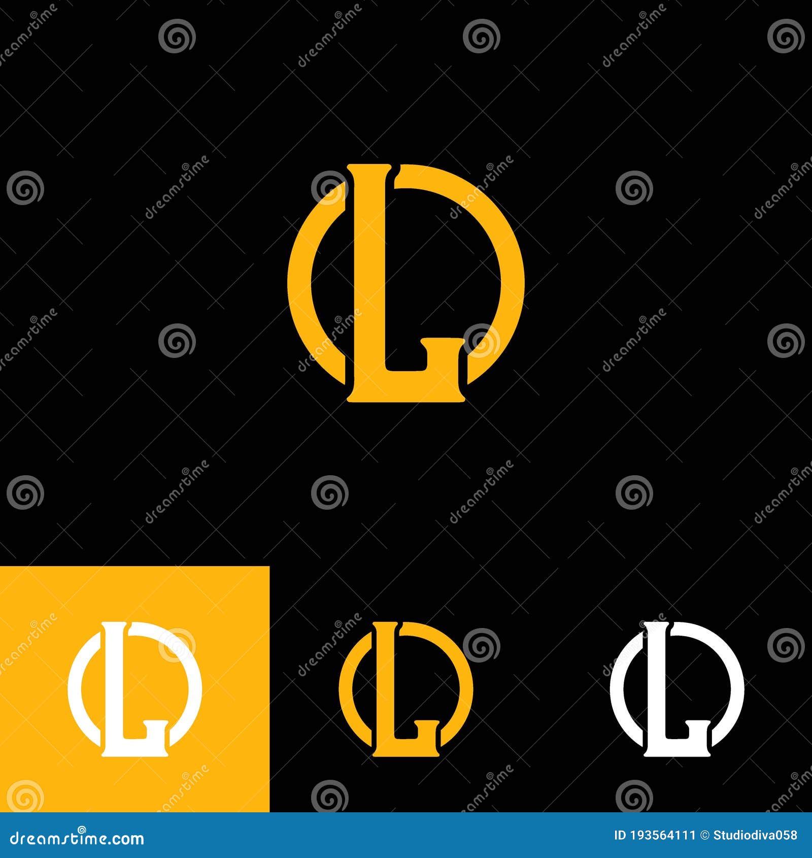 L Initial Logo with a Luxury Shape with a Circle Stock Vector ...