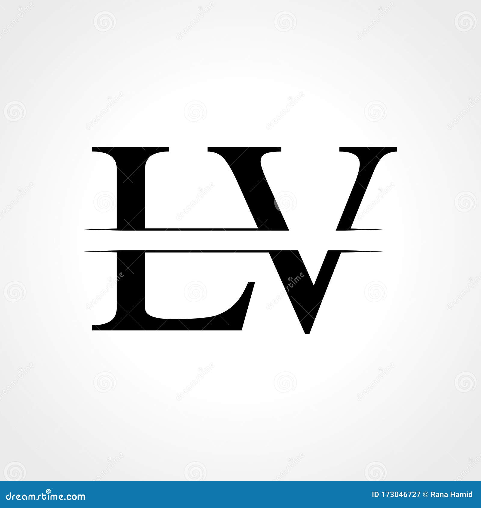 Gold LV Logo Symbol Vector Art Design Stock Illustration