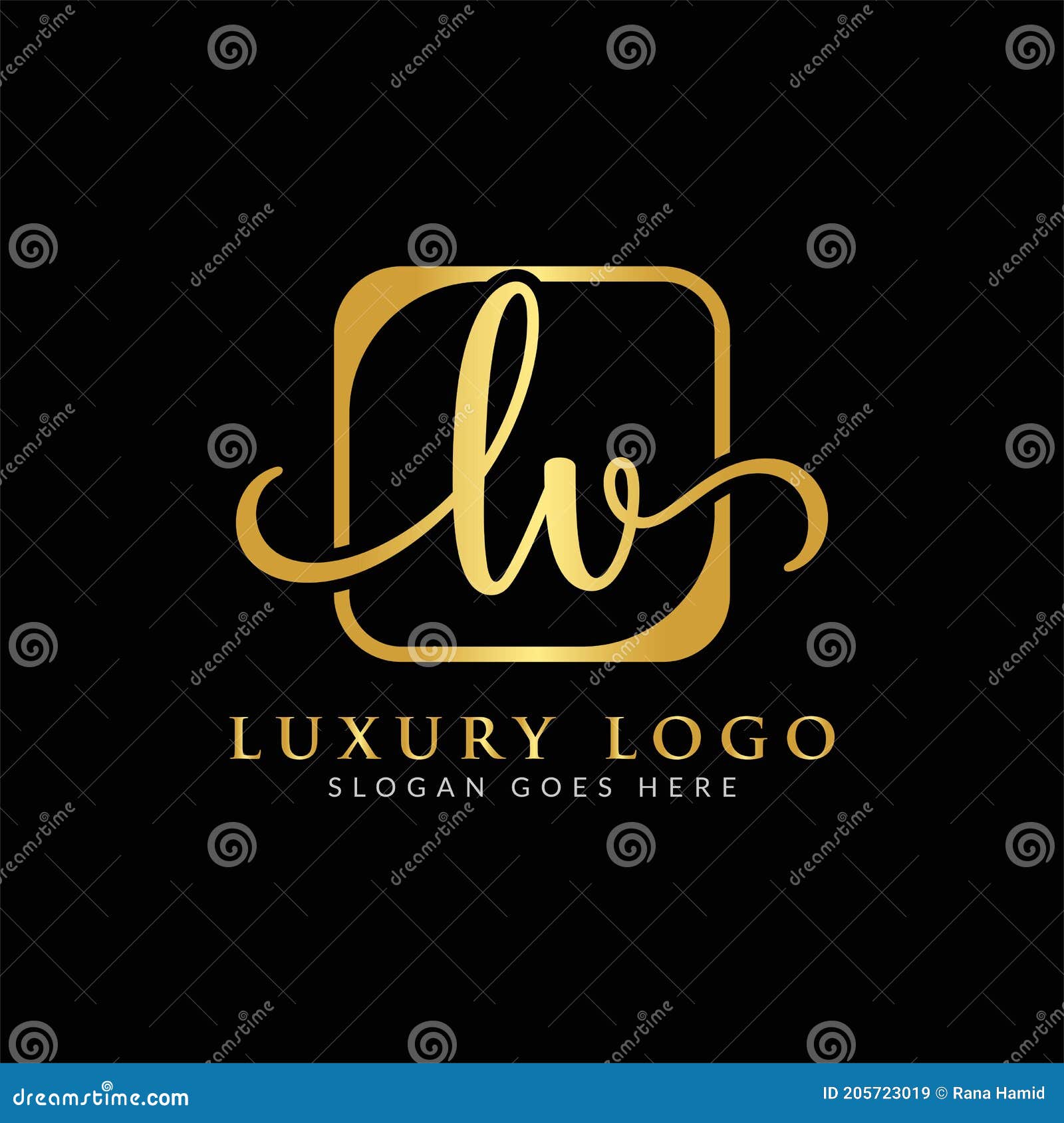 Initial LV Letter Logo Design Vector Template. Luxury Letter LV