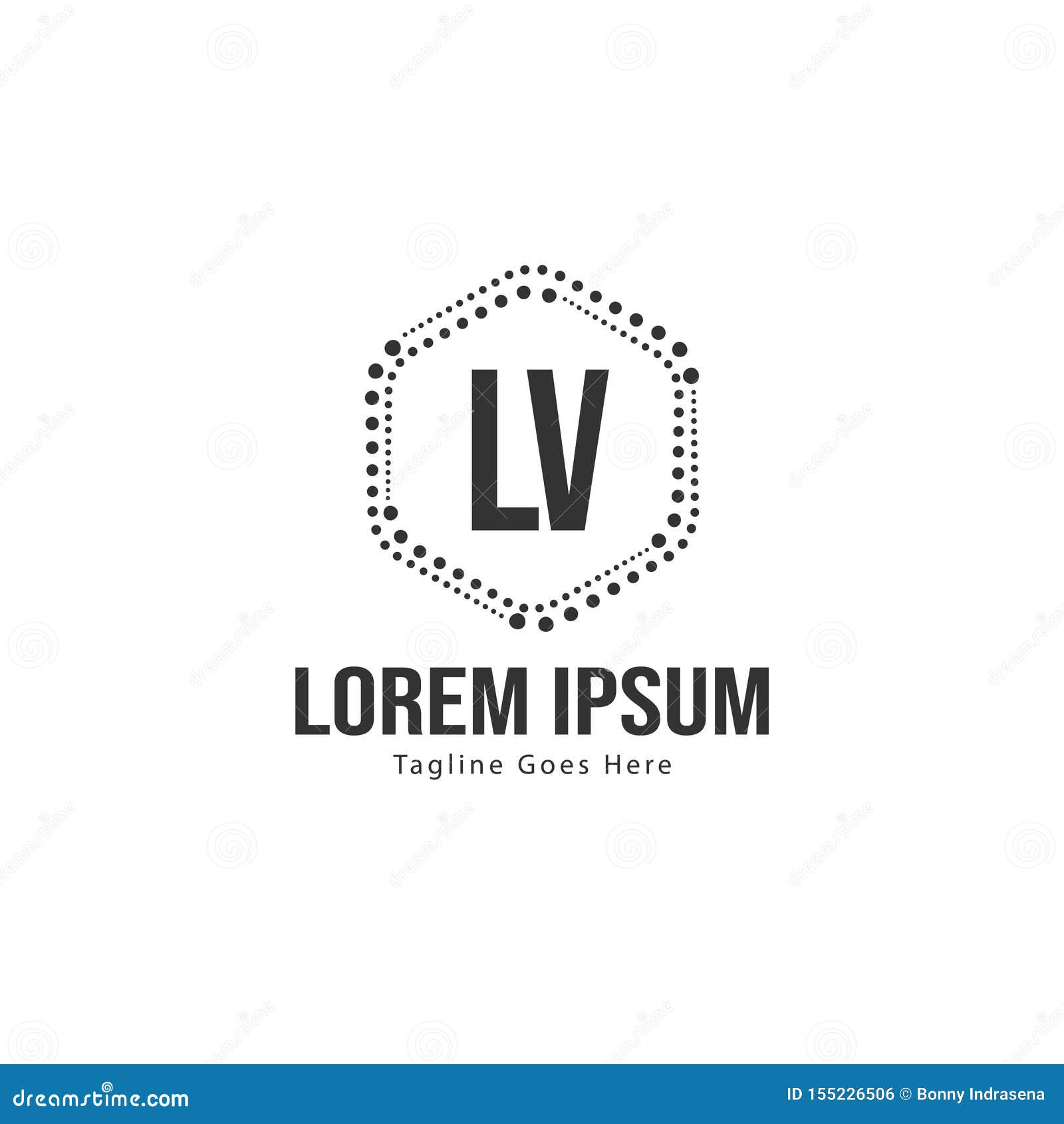 Initial LV Logo Template with Modern Frame. Minimalist LV Letter