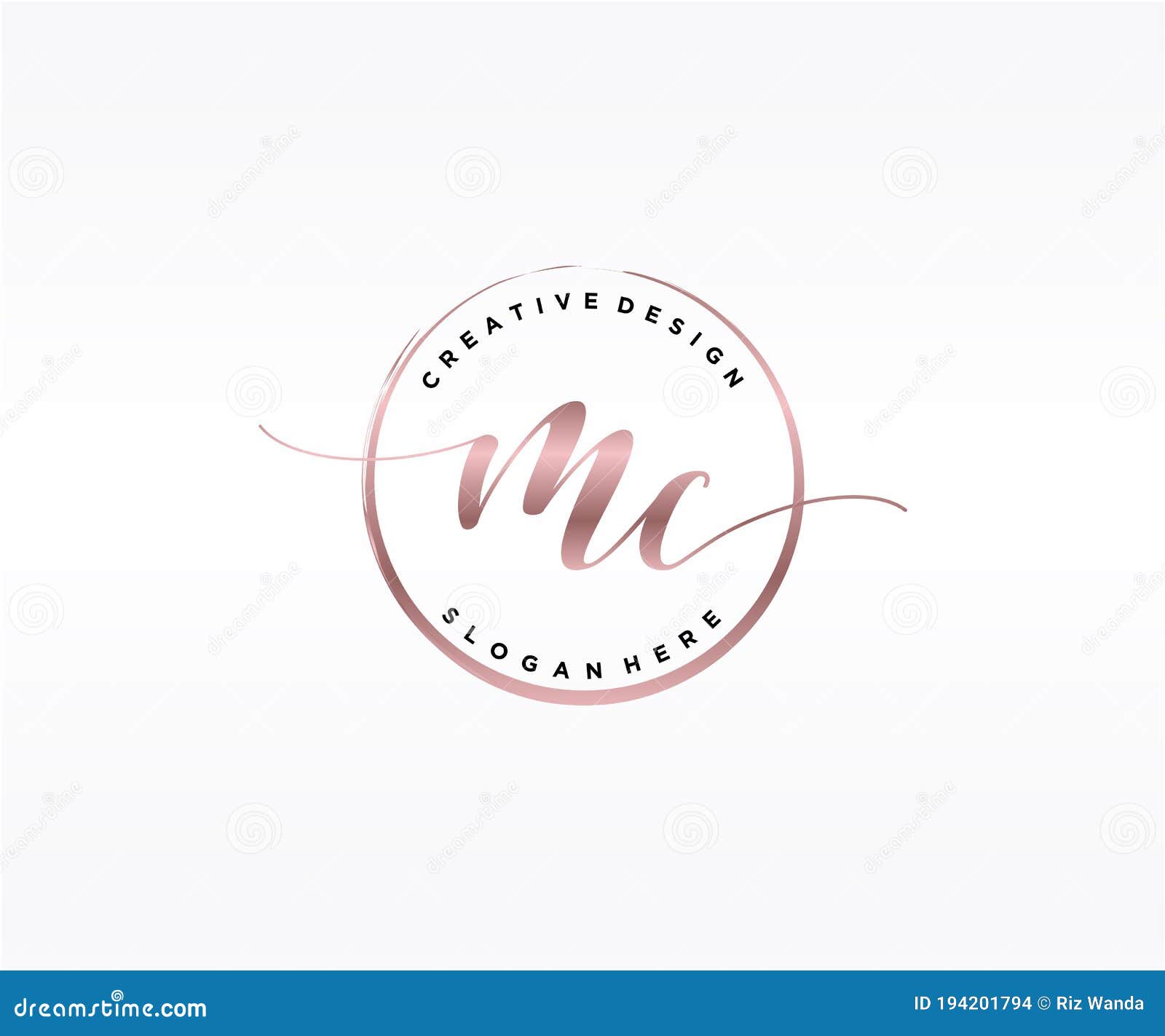 Initial MC Handwriting Logo with Circle Template Vector Stock Vector ...