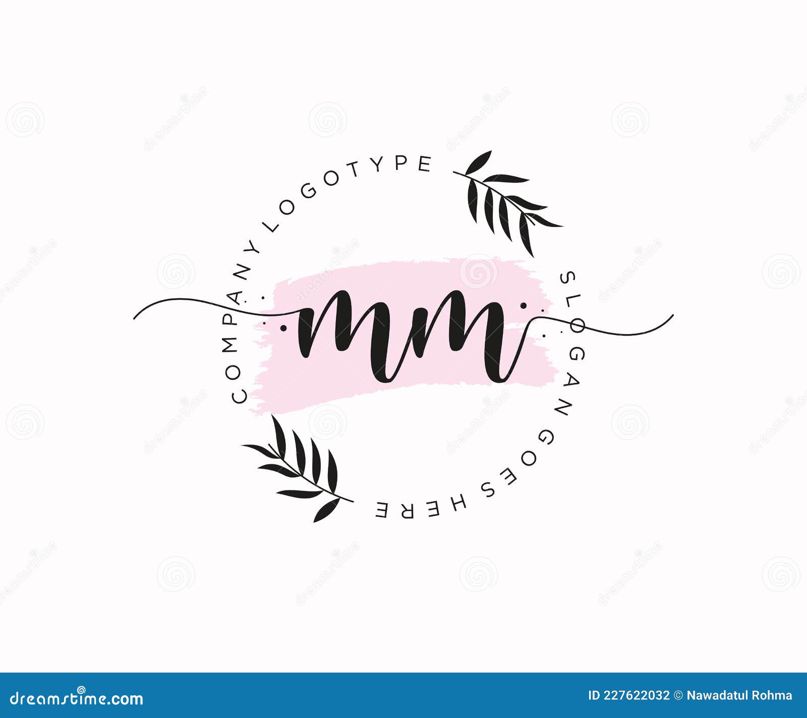 Initial am beauty monogram and elegant logo design