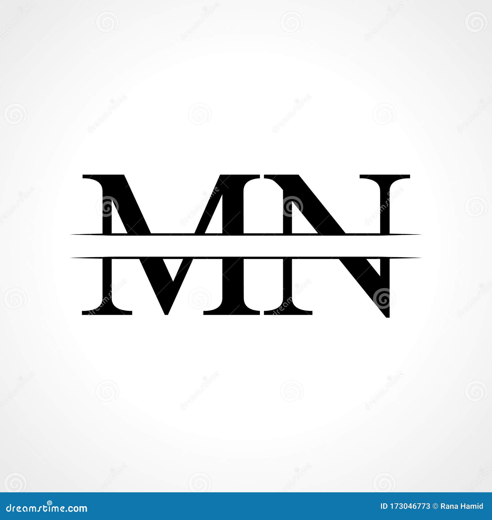 Initial MN Letter Logo Design Vector Template. Abstract Black Letter MN
