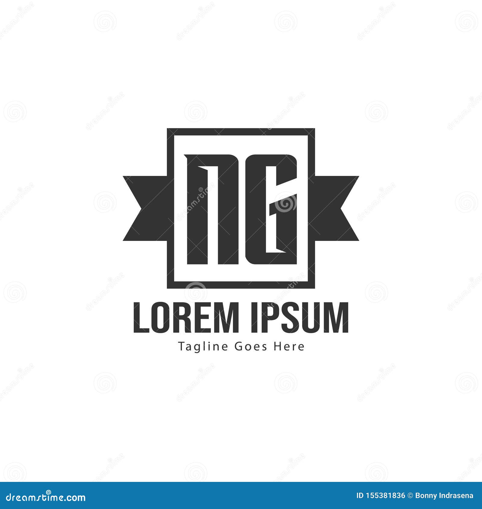 Initial NG Logo Template with Modern Frame. Minimalist NG Letter Logo ...