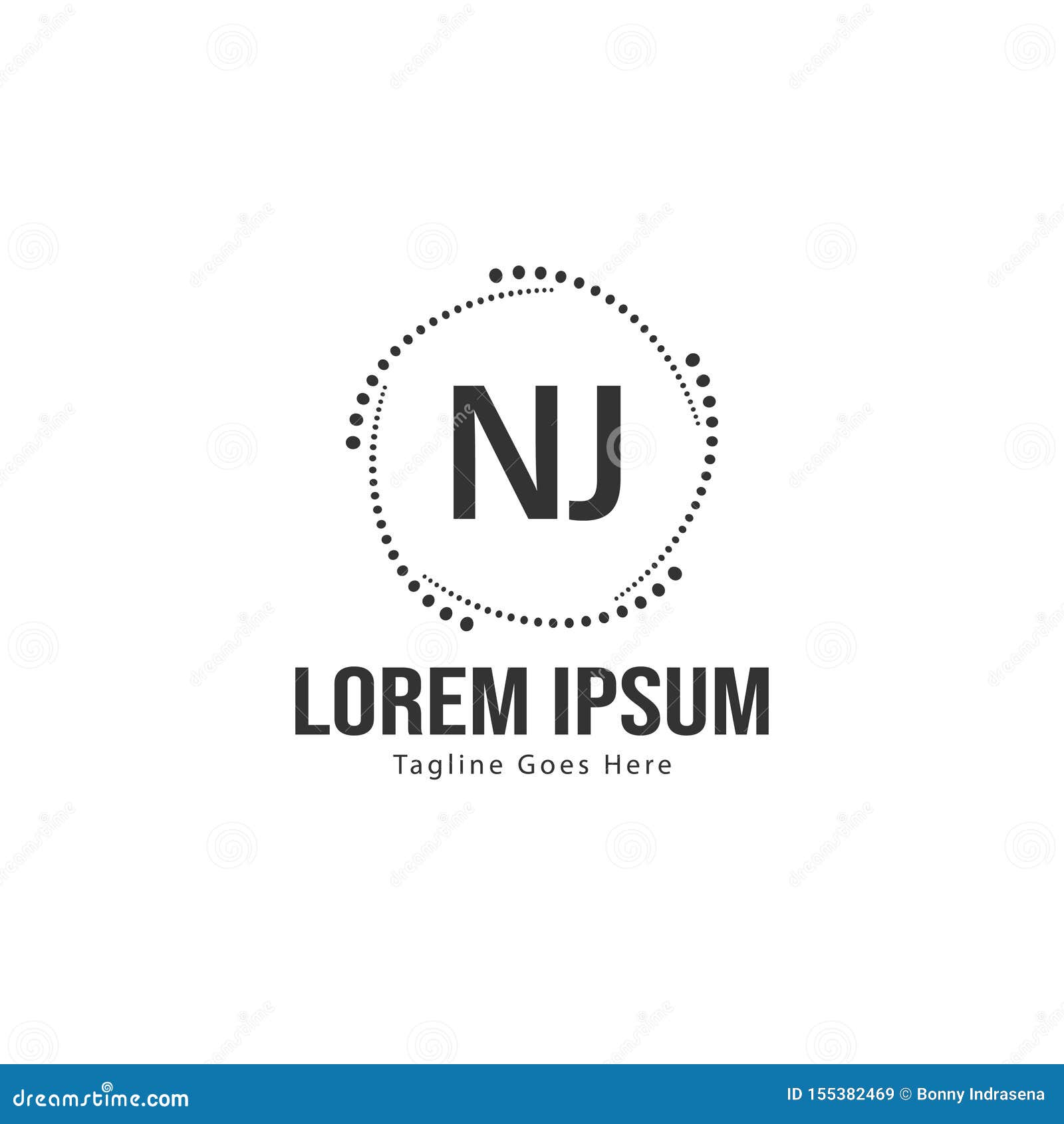 Initial NJ Logo Template with Modern Frame. Minimalist NJ Letter Logo