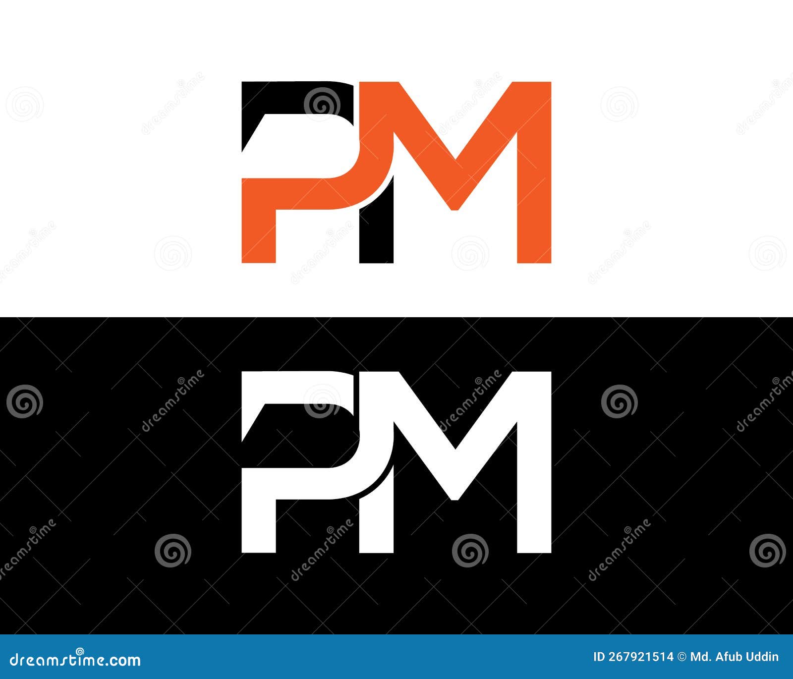 Initial PM Letter Logo Design Modern Typography Vector Template