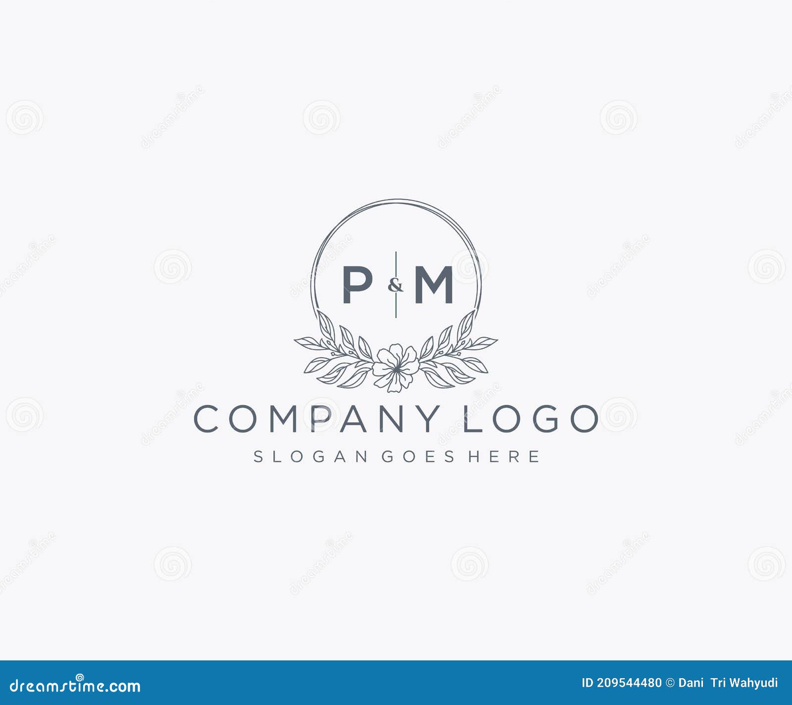 Pm Initial Letter Logo Ornament Heart Stock Vector (Royalty Free