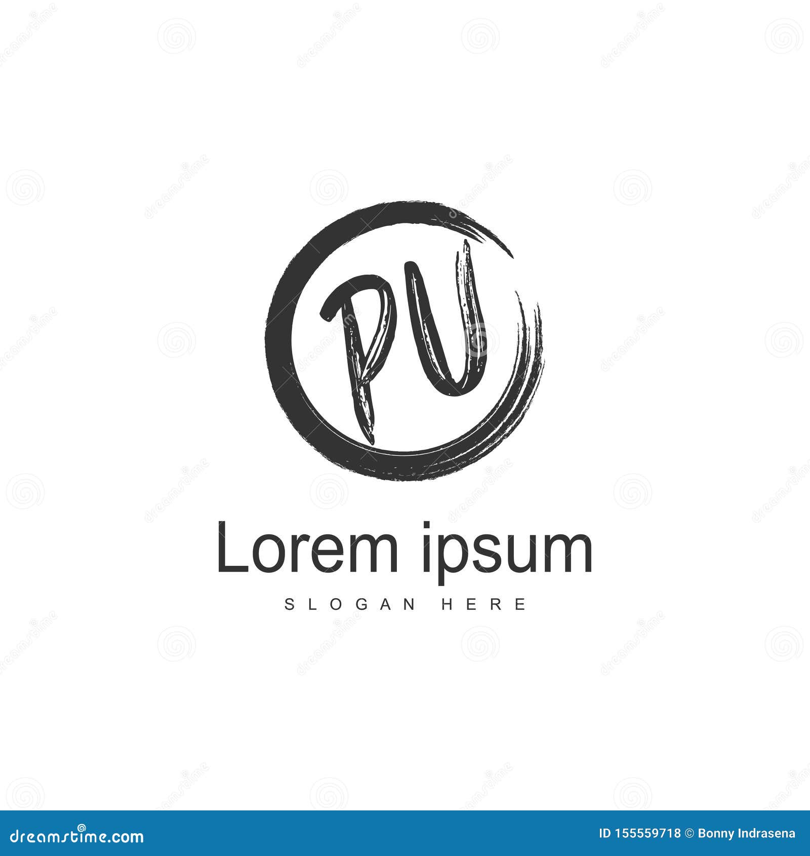 Initial PU Logo Template with Modern Frame. Minimalist PU Letter Logo