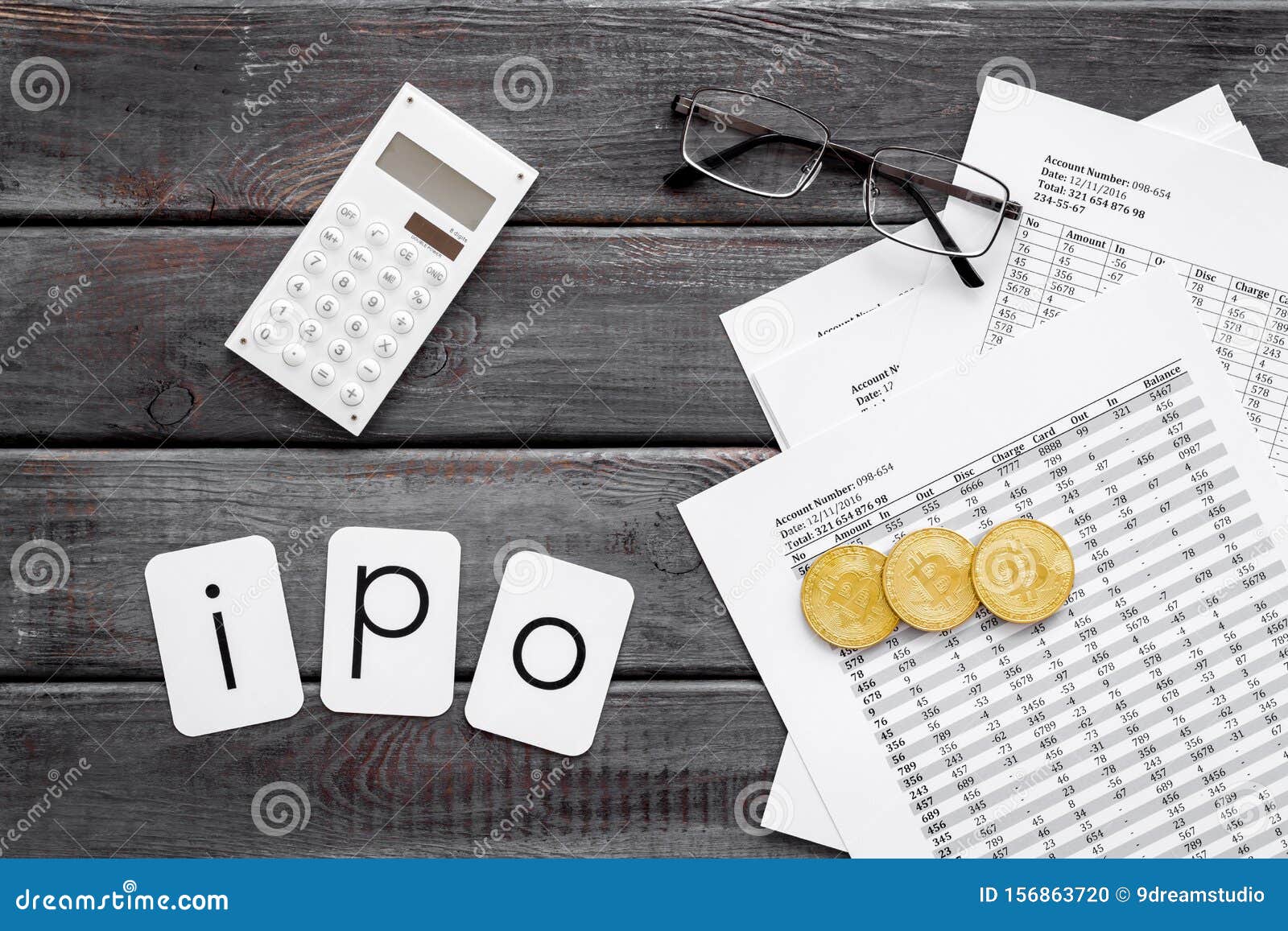 Initial Public Offering IPO With Coins, Calculation Table ...