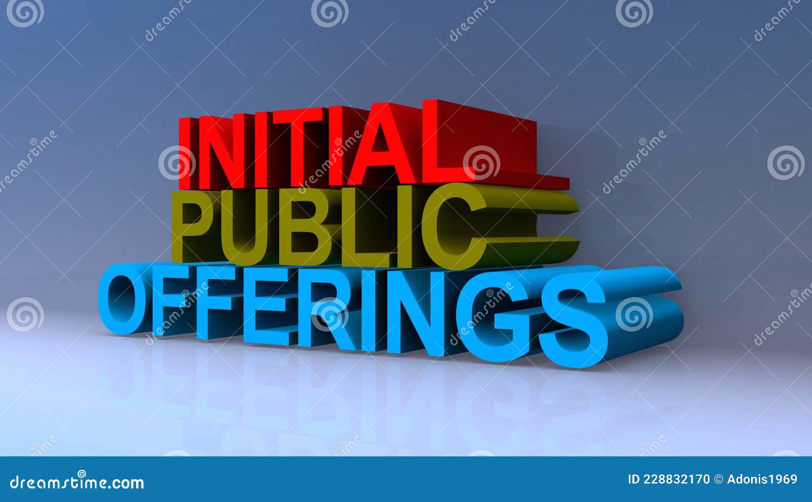 Initial Public Offerings on on Blue Stock Illustration Illustration of business, illustrated