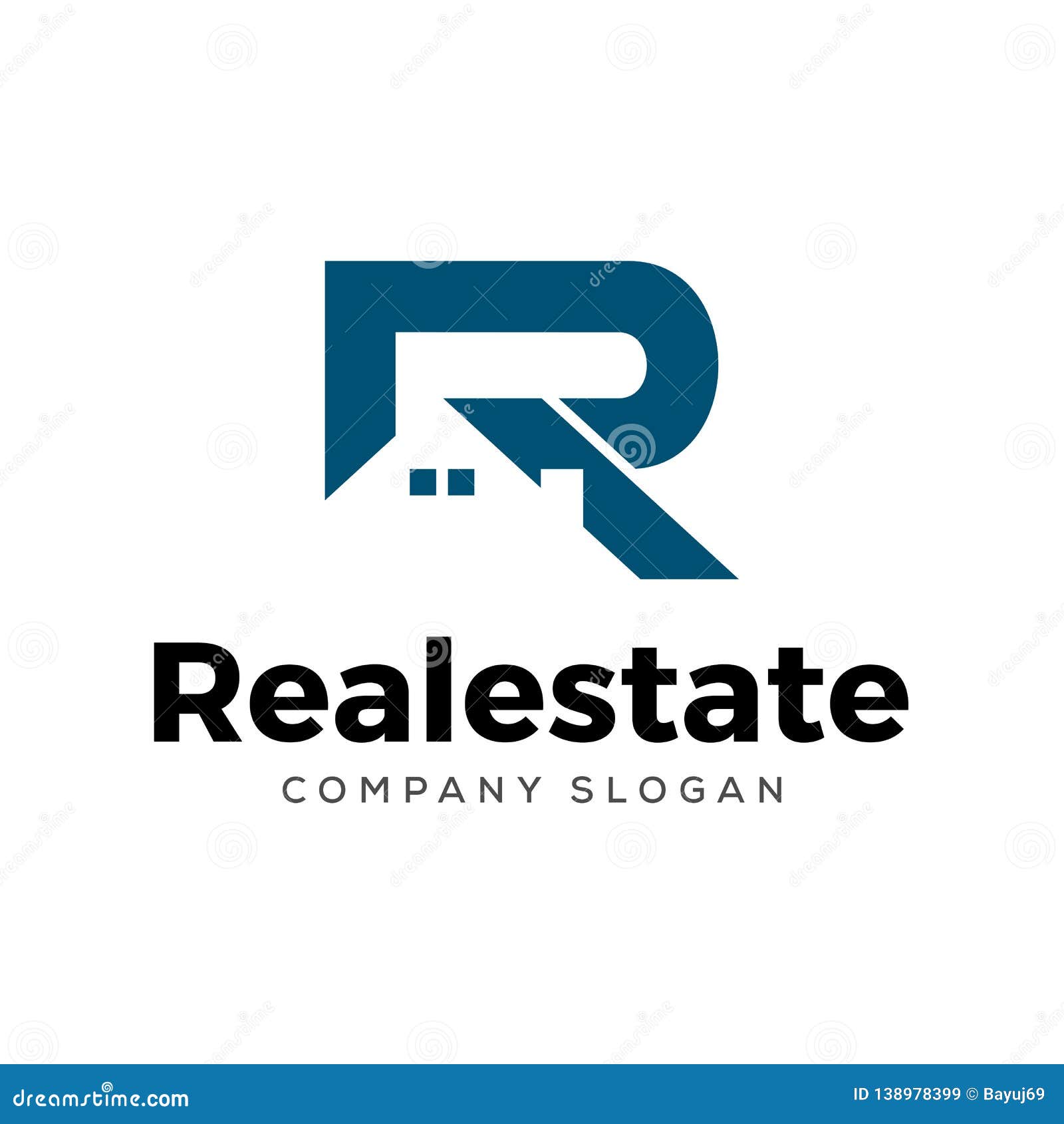 initial r letter realestate logo  template