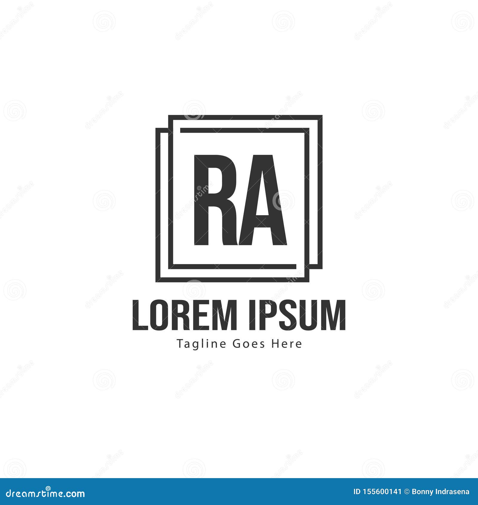 initial ra logo template with modern frame. minimalist ra letter logo  