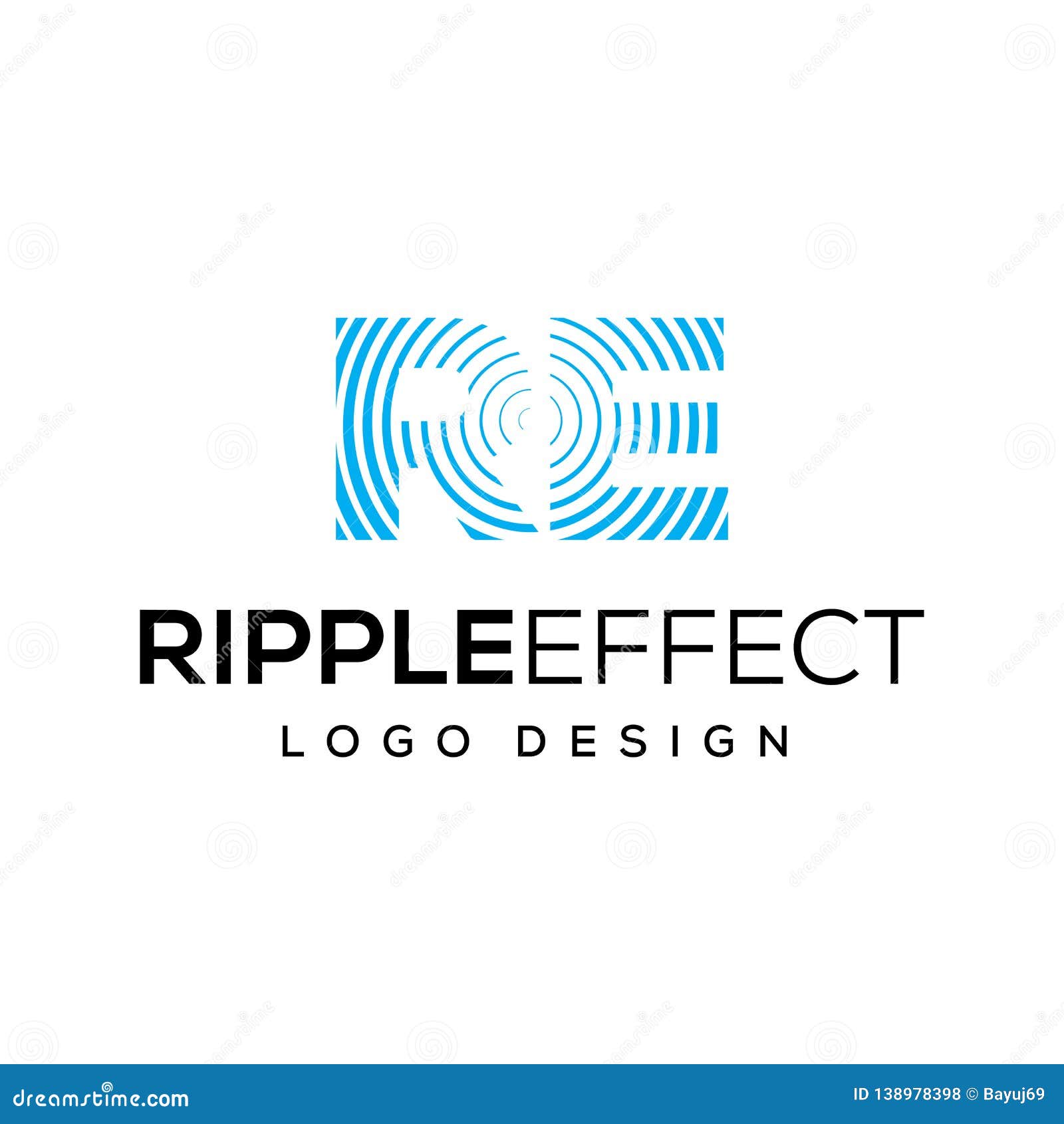 Ripple Effect Vector Logo Design Template Stock Vector