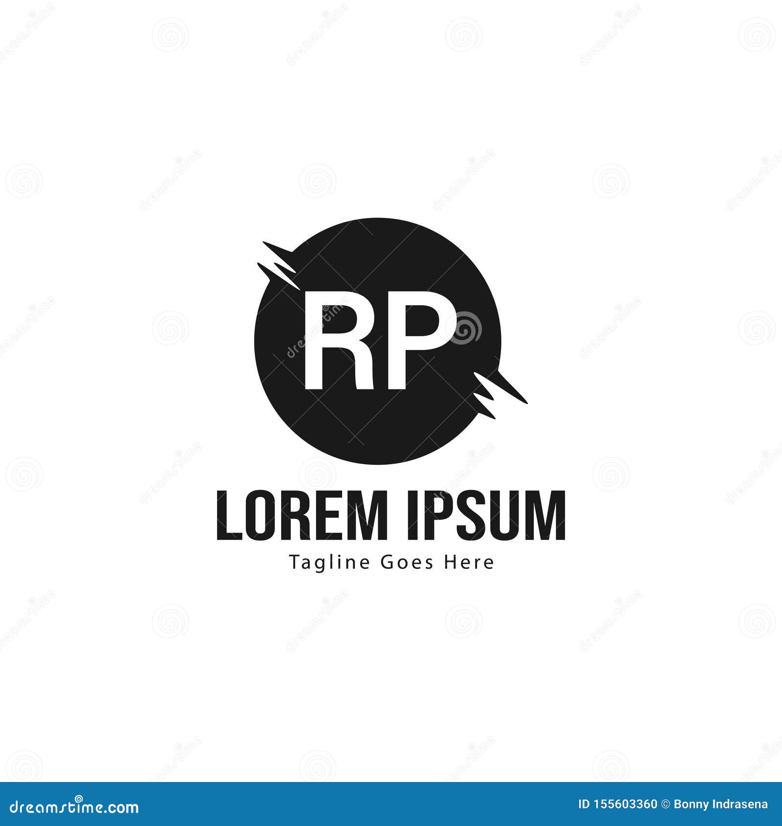 Initial RP Logo Template with Modern Frame. Minimalist RP Letter Logo ...