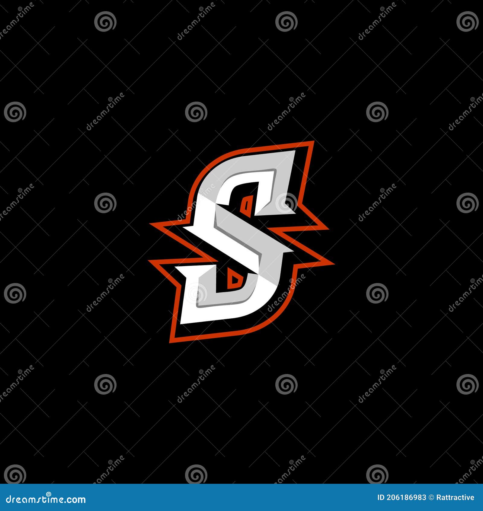 initial s mascot logo , lettermark, esport logo, emblem