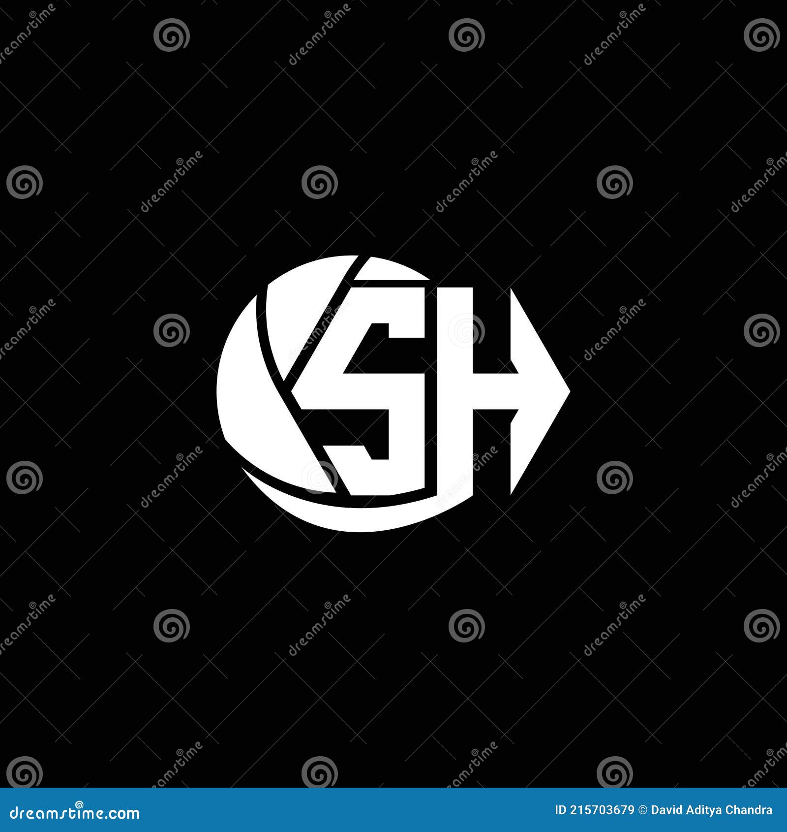Initial SH Logo Design Geometric and Circle Style, Logo Business
