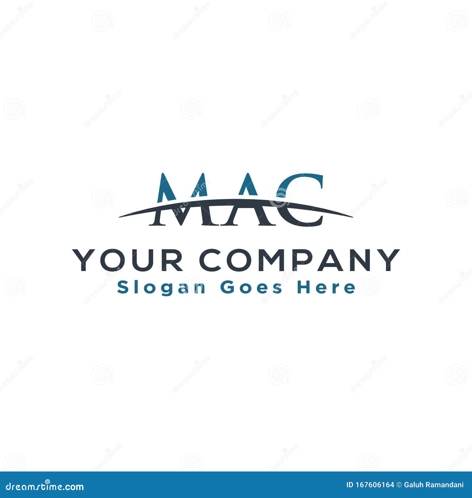 Initial Swoosh Logo Symbol MAC Stock Vector - Illustration of inspiration,  industry: 167606164