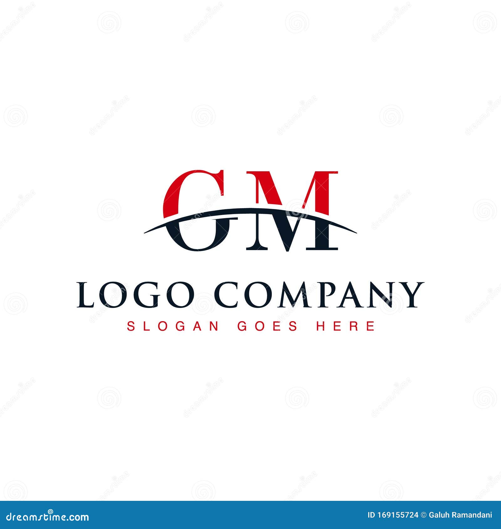 Initial Letter Swoosh Logo Symbol GM Stock Vector - Illustration of  finance, firm: 169155724
