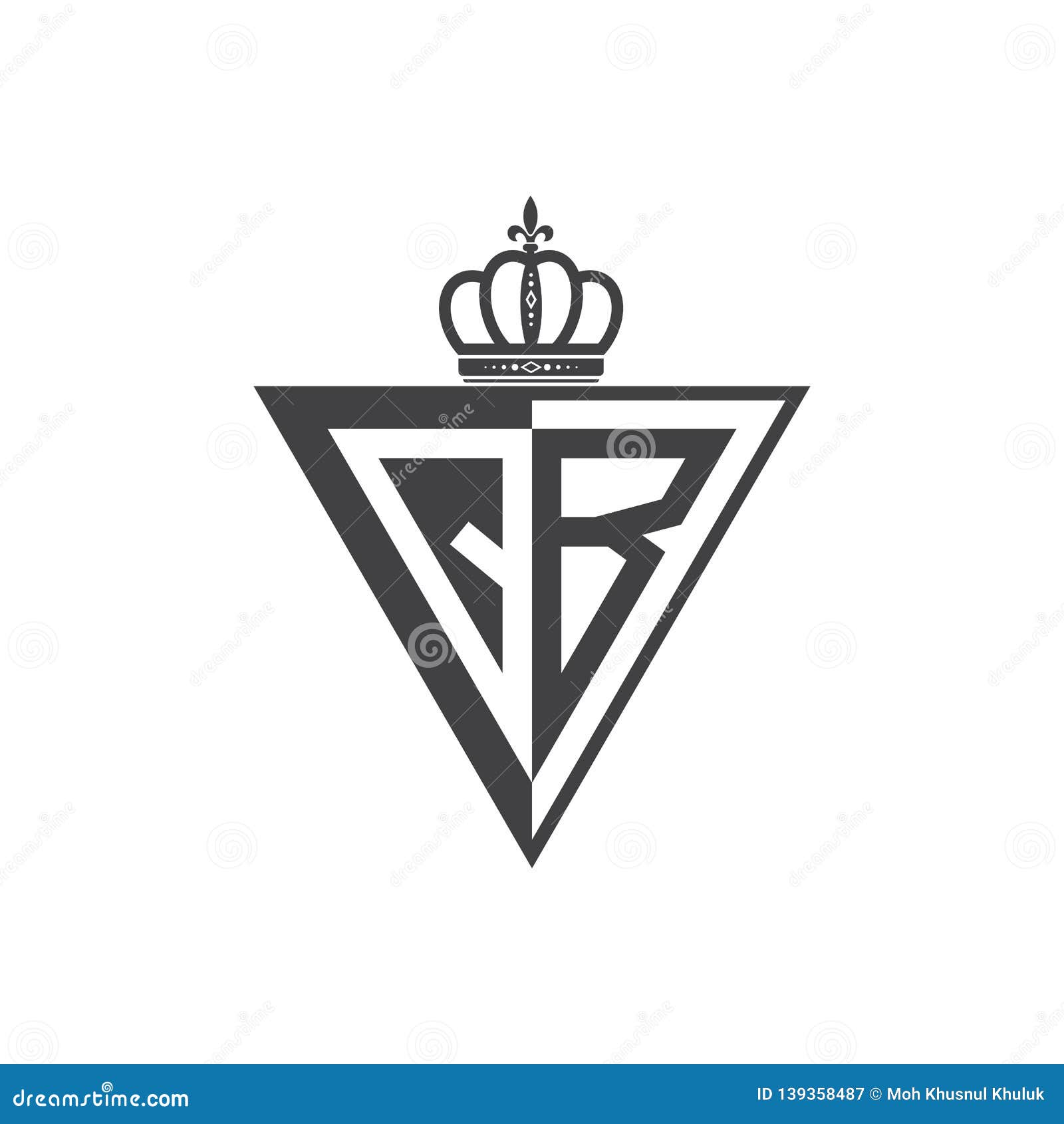 initial two letter qbhalf logo triangle black