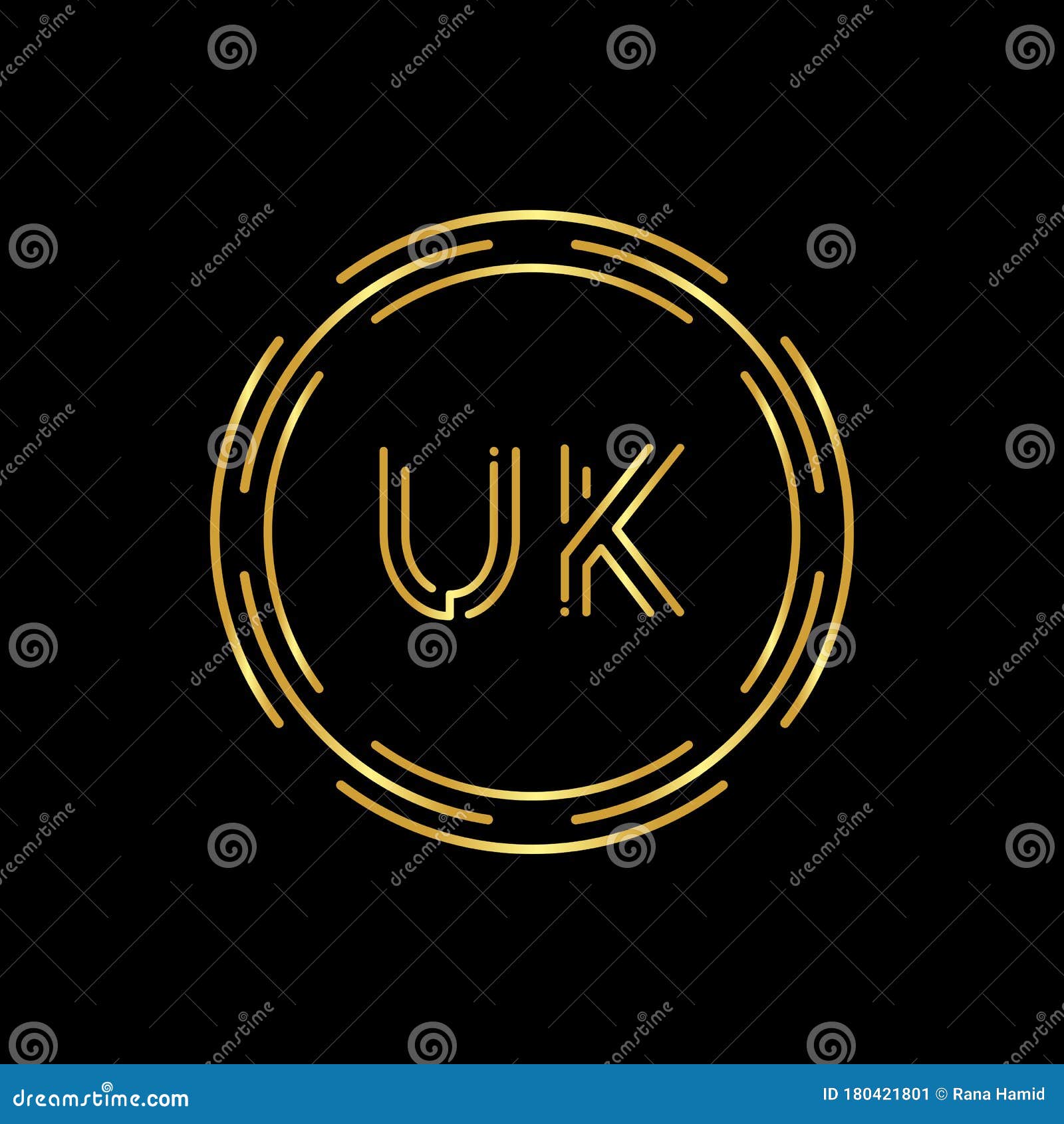 Initial UK Logo Creative Typography Vector Template. Digital Abstract