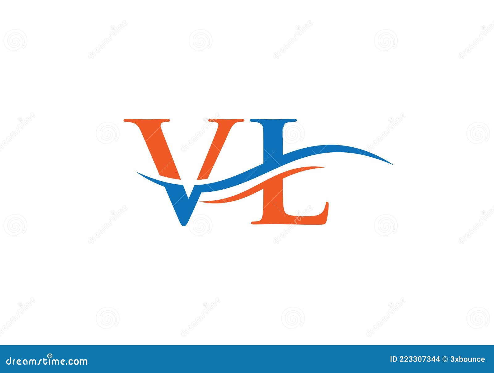 Initial LV letter linked logo vector template. Swoosh letter LV