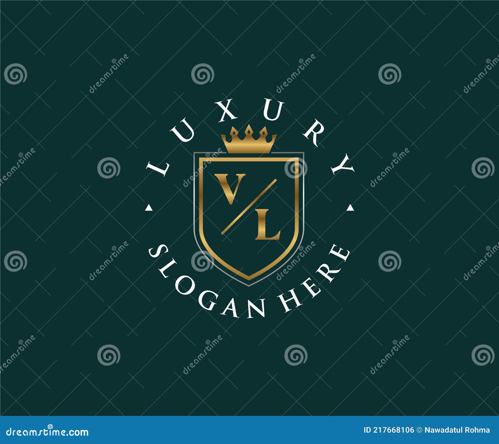 Initial vl letter luxury logo design Royalty Free Vector