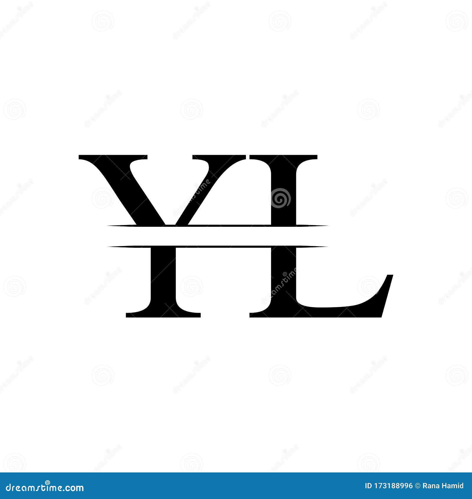 Yl y l black and yellow letter logo with swoosh Vector Image