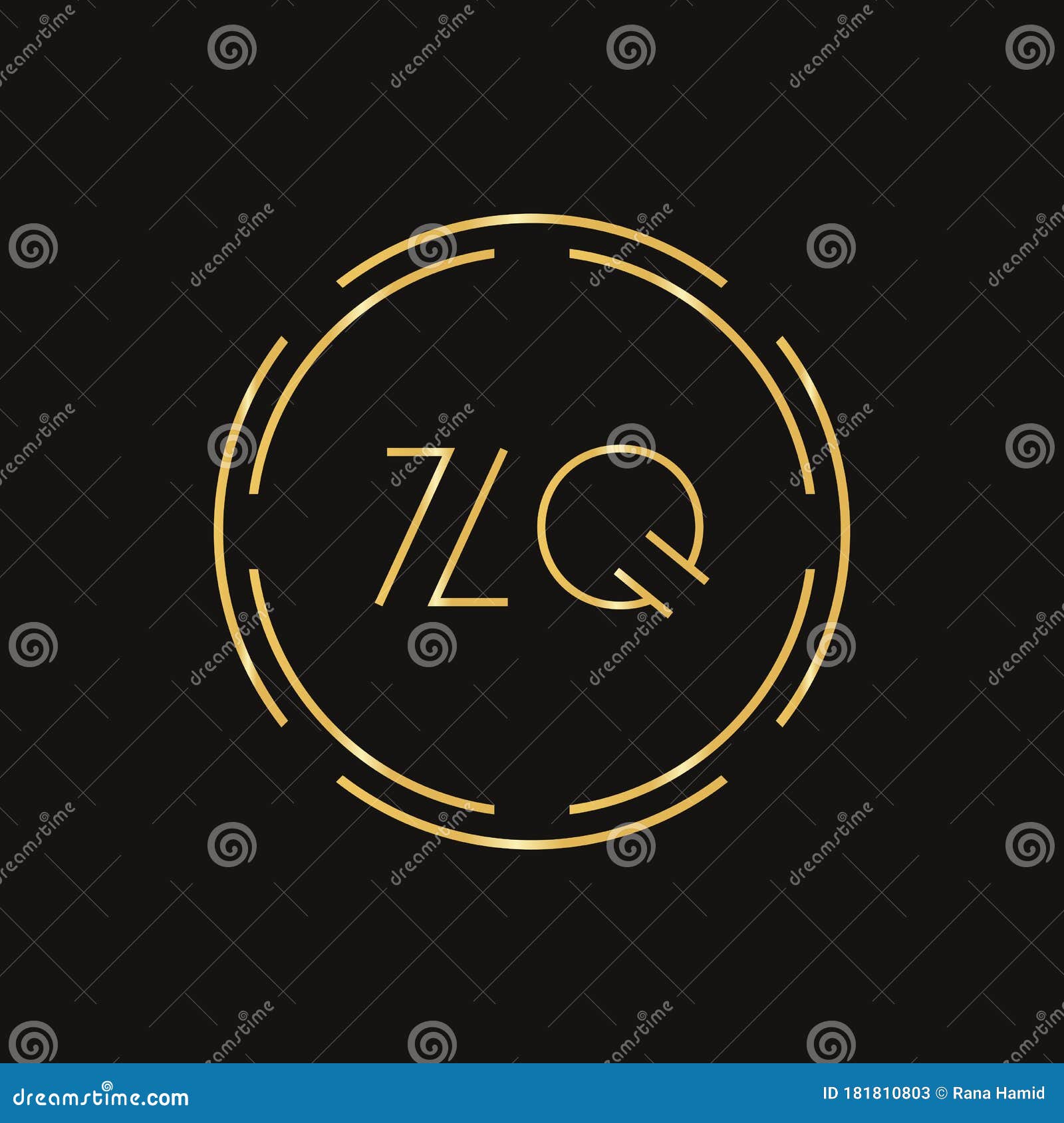 Initial Zq Logo Design Vector Template Digital Circle Letter Zq