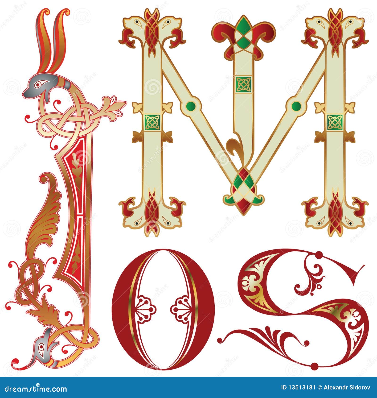  Initials stock vector. Illustration of medieval, letter - 13513181 Illustration 